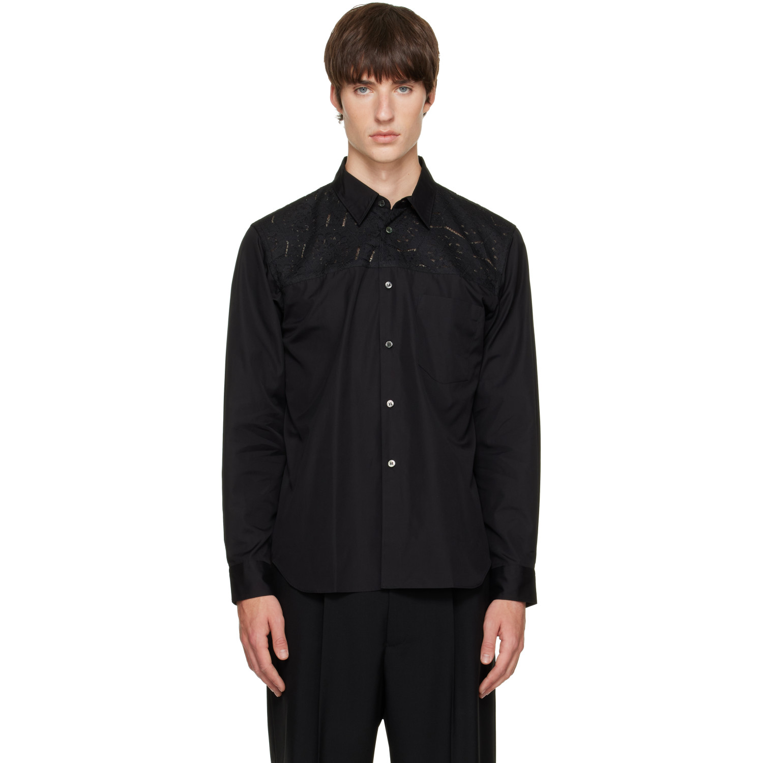 Comme des Garçons Homme Plus Black Lace Shirt