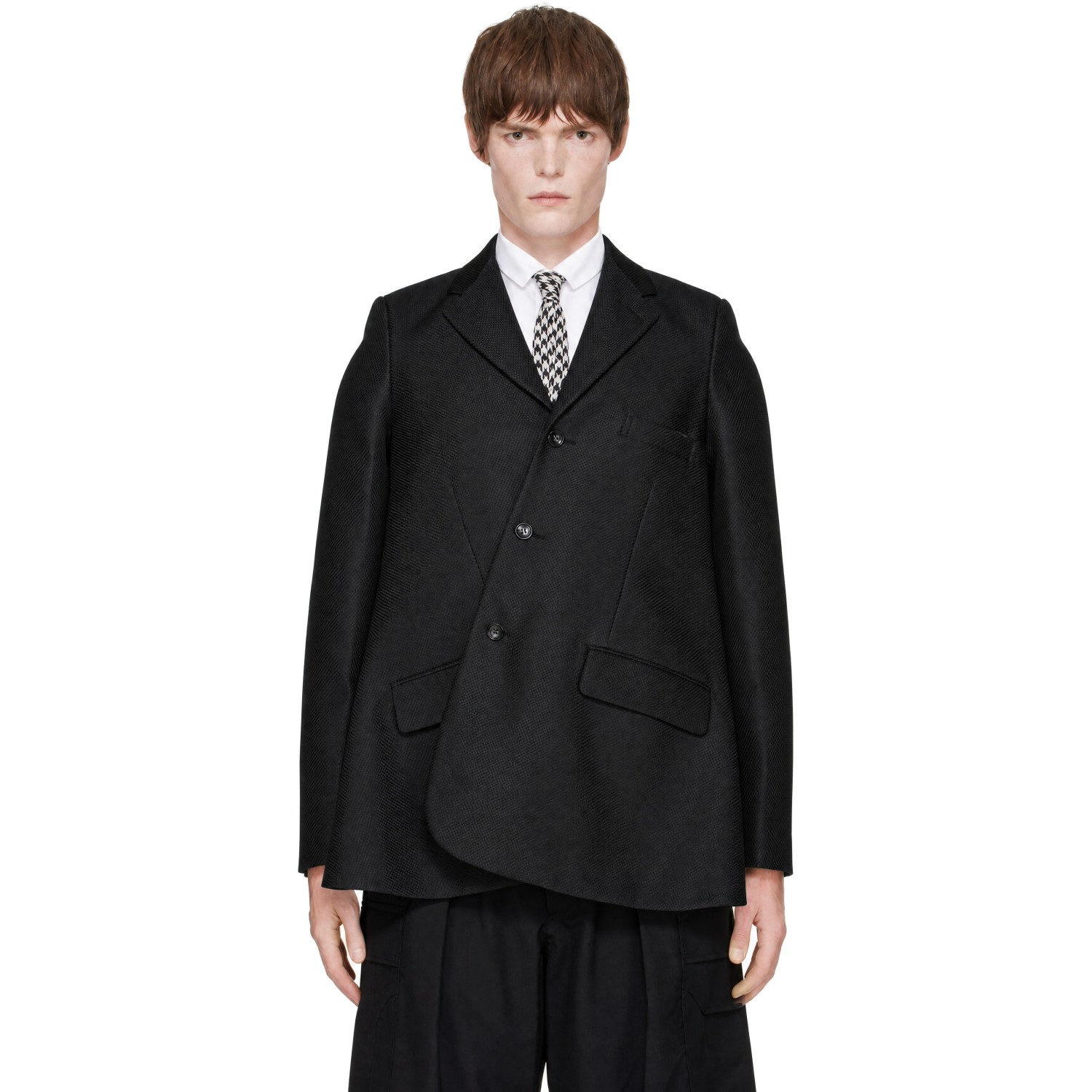 Comme des Garçons Homme Plus Black Dobby Cloth H Type Blazer