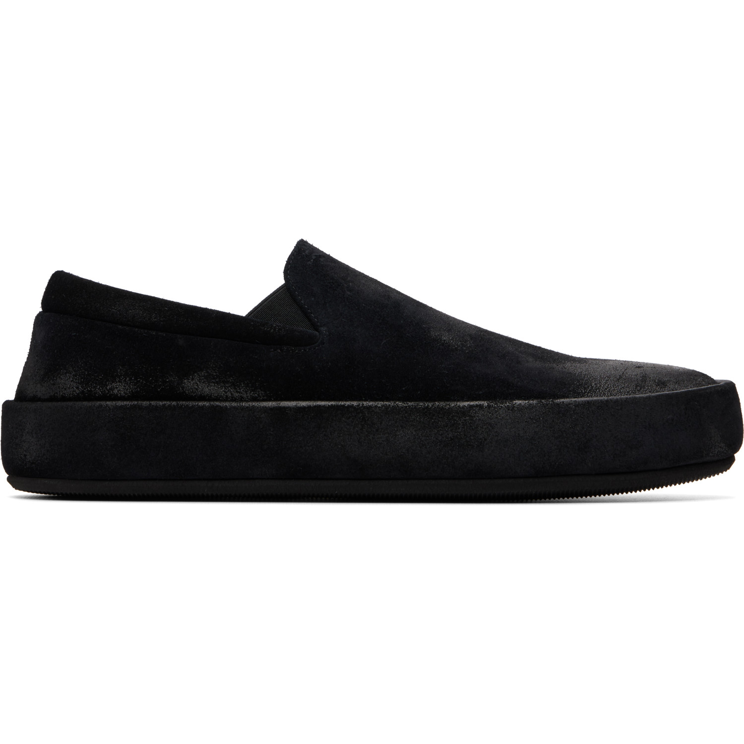 Marsèll Black Cassapelle Leather Slip On Sneakers
