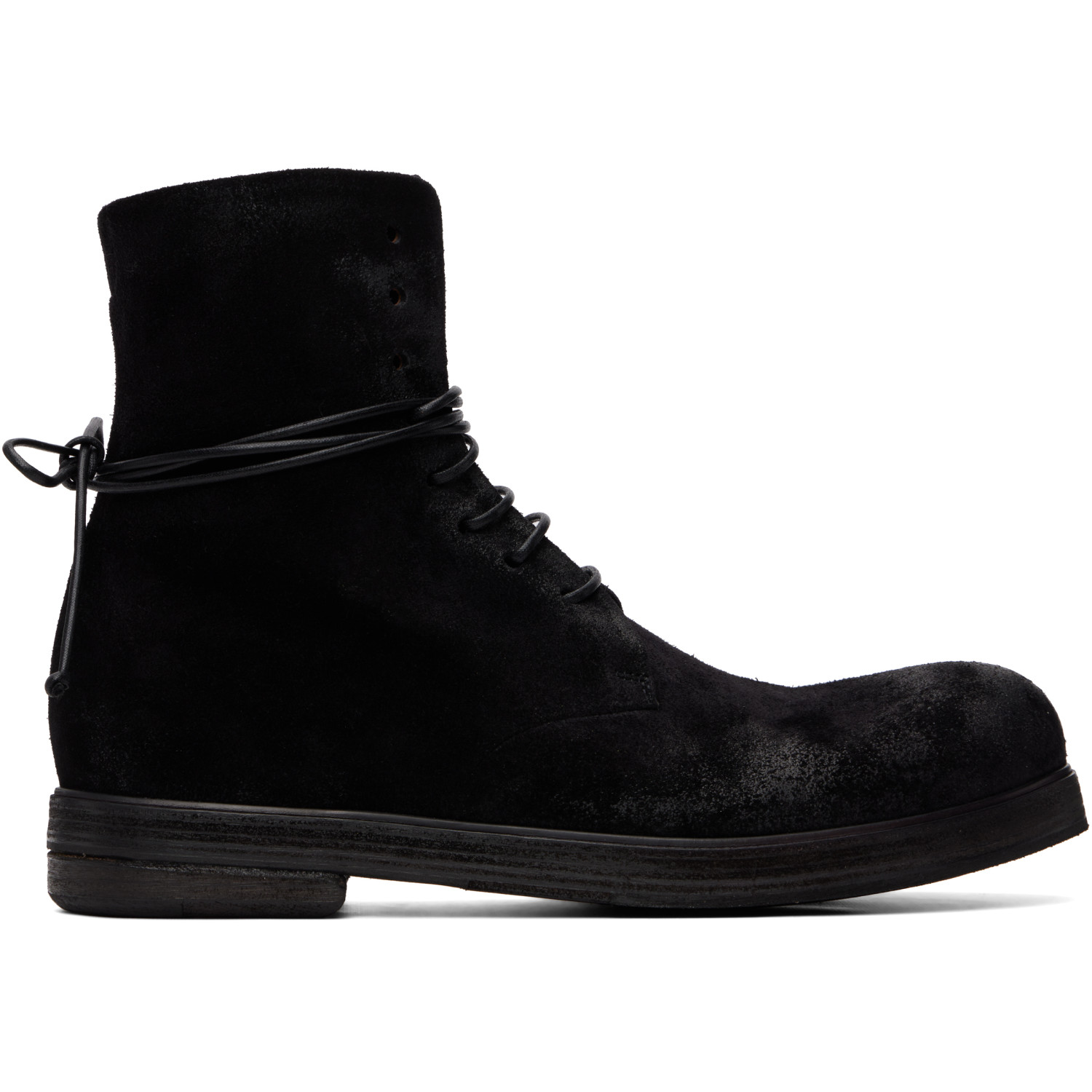 Marsèll Black Zucca Zeppa Leather Combat Boots