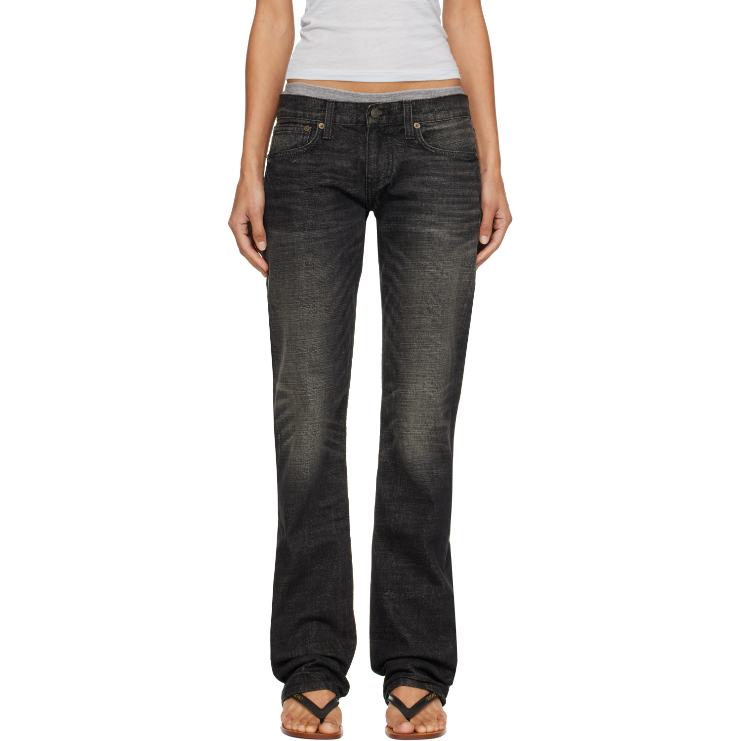 Raimundo Langlois SSENSE Exclusive Black Slim Straight Jeans