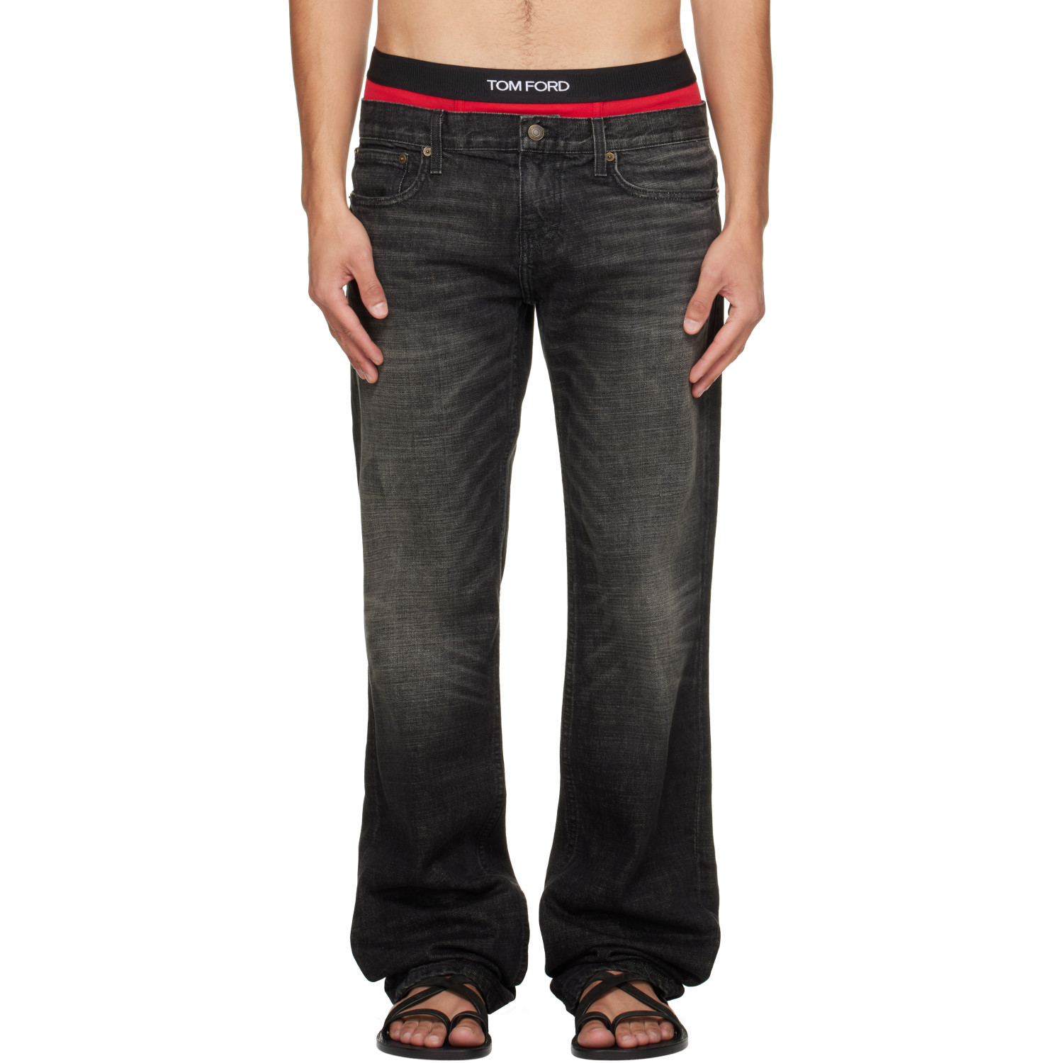 Raimundo Langlois SSENSE Exclusive Black Slim Straight Jeans