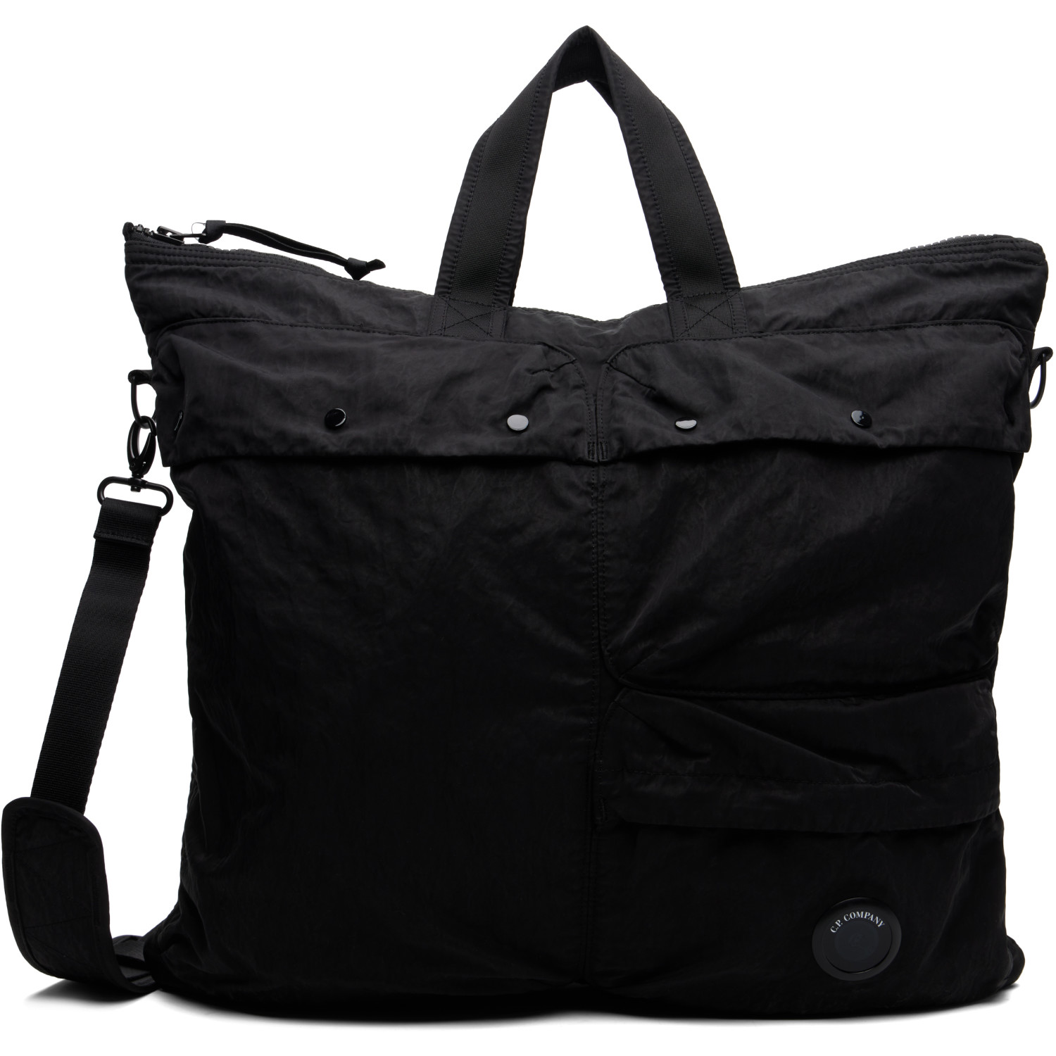 C.P. Company Black Nylon B Lens Tote