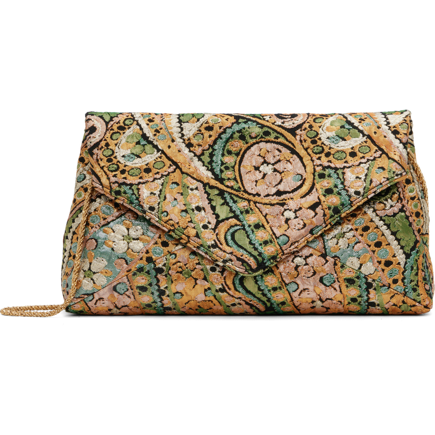 Dries Van Noten Gold Small Envelope Chain Bag