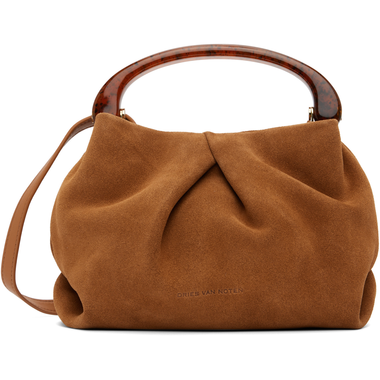 Dries Van Noten Tan Fold Calf Leather Small Bag