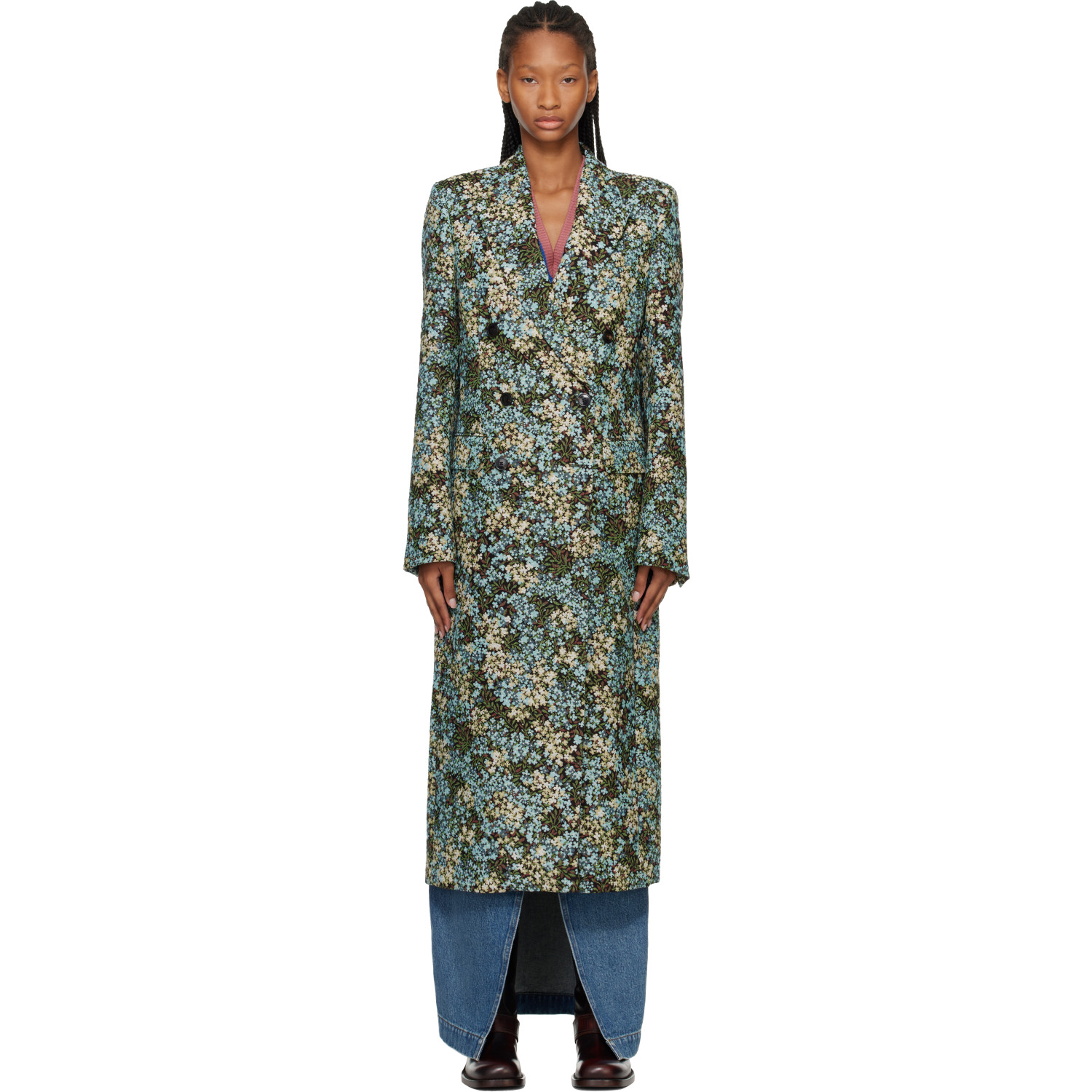 Dries Van Noten Multicolor Gobelin Coat