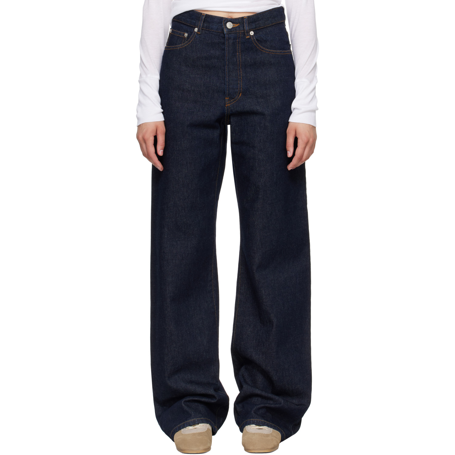 Dries Van Noten Navy Five-Pocket Jeans