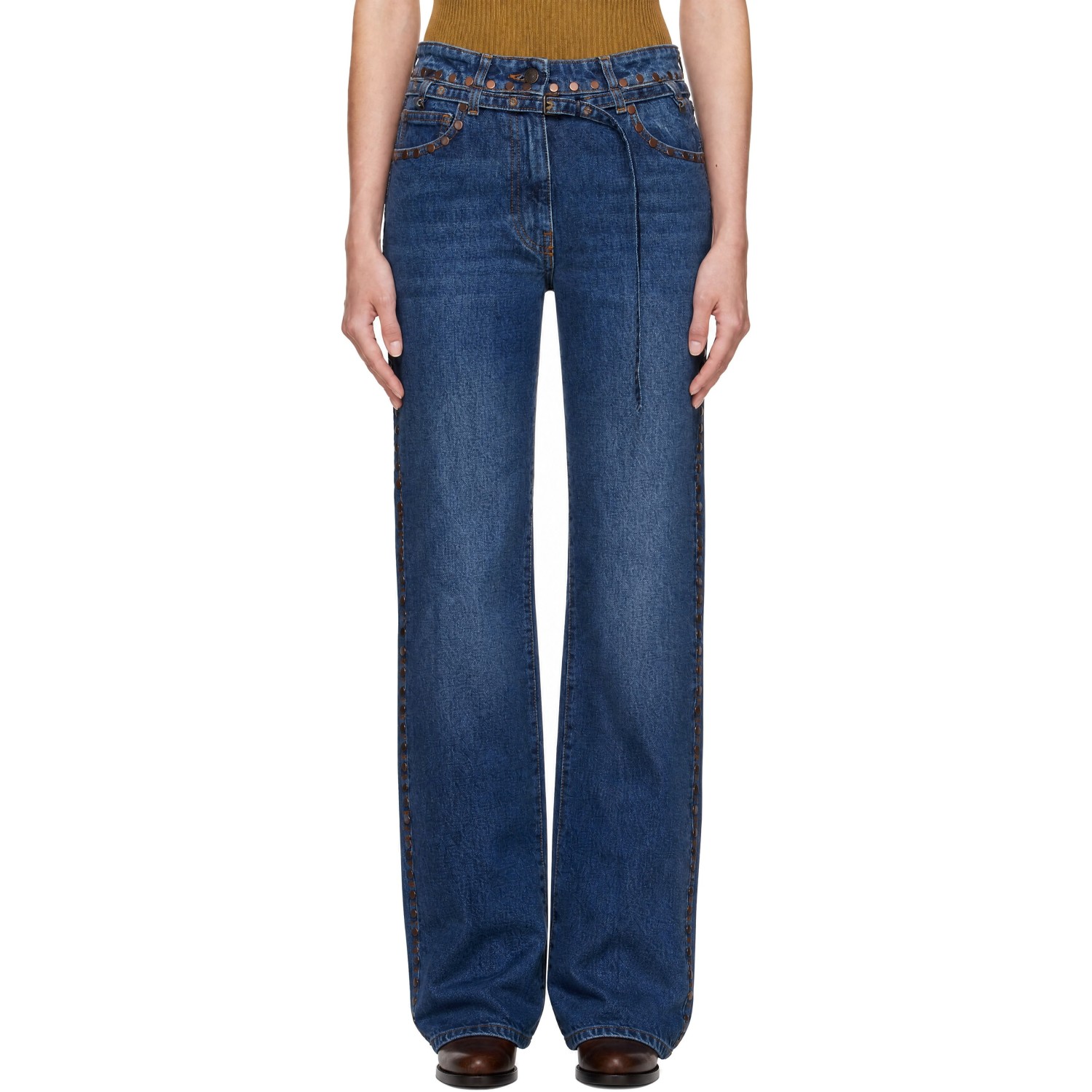 Dries Van Noten Blue Studded Jeans