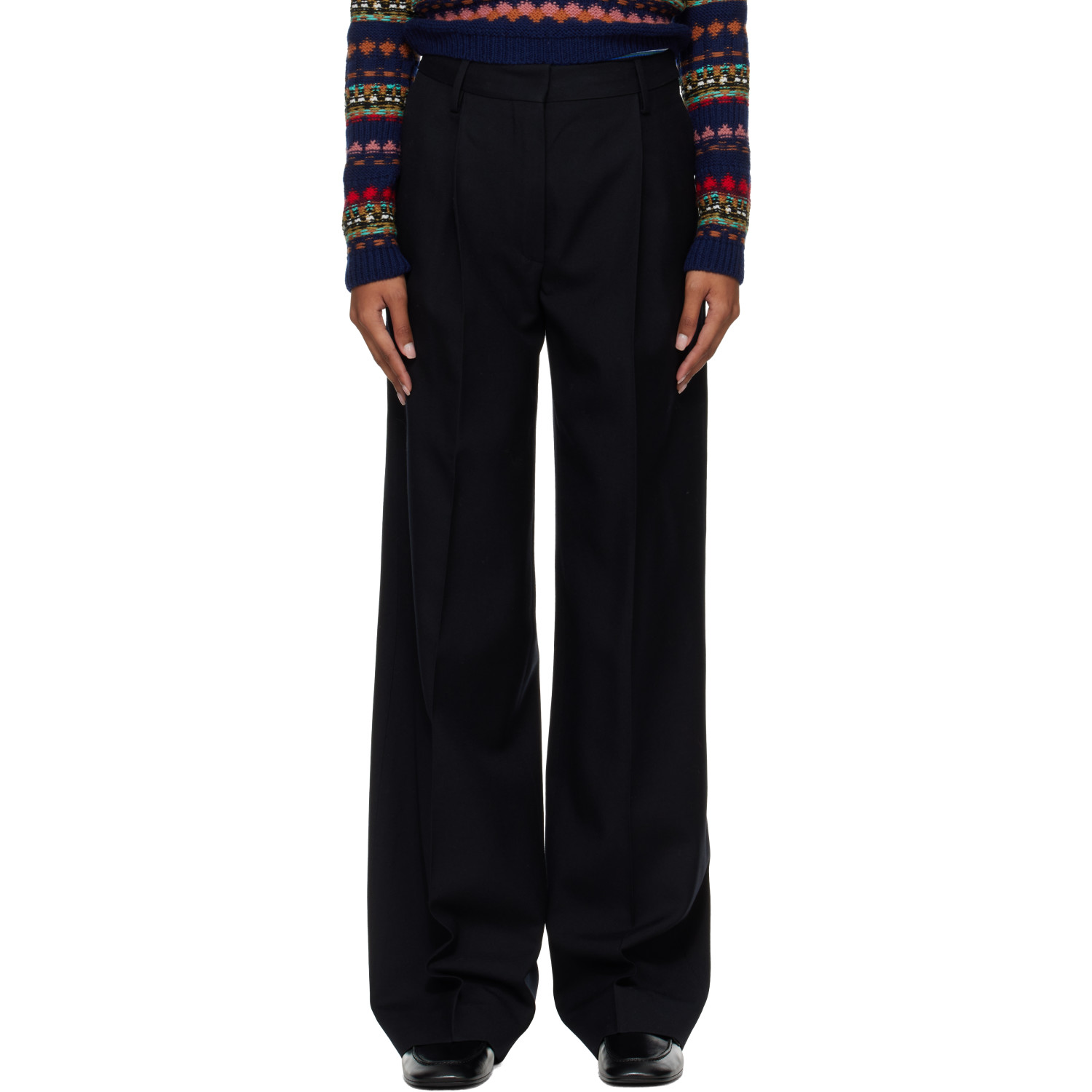 Dries Van Noten Black Wool Trousers