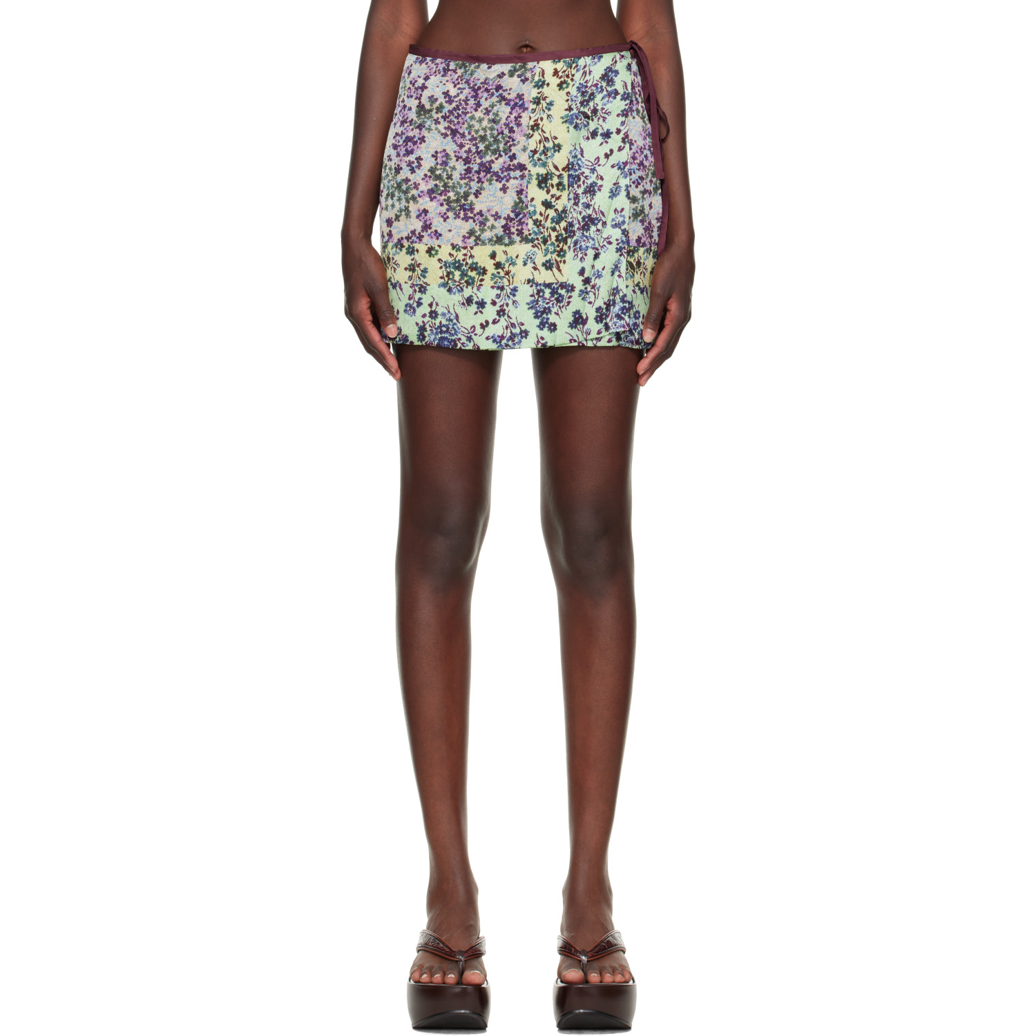 Dries Van Noten Multicolor Printed Wrap Miniskirt
