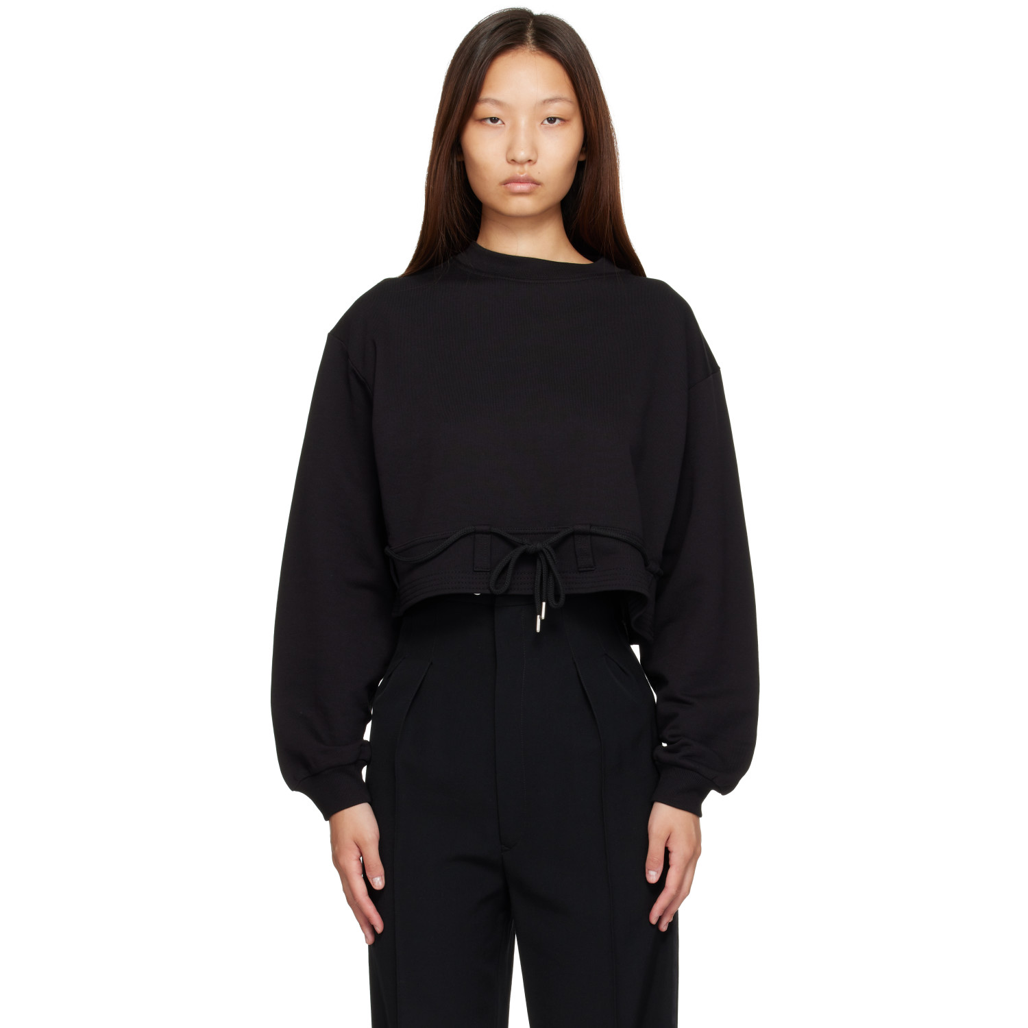 Dries Van Noten Black Cropped Sweatshirt