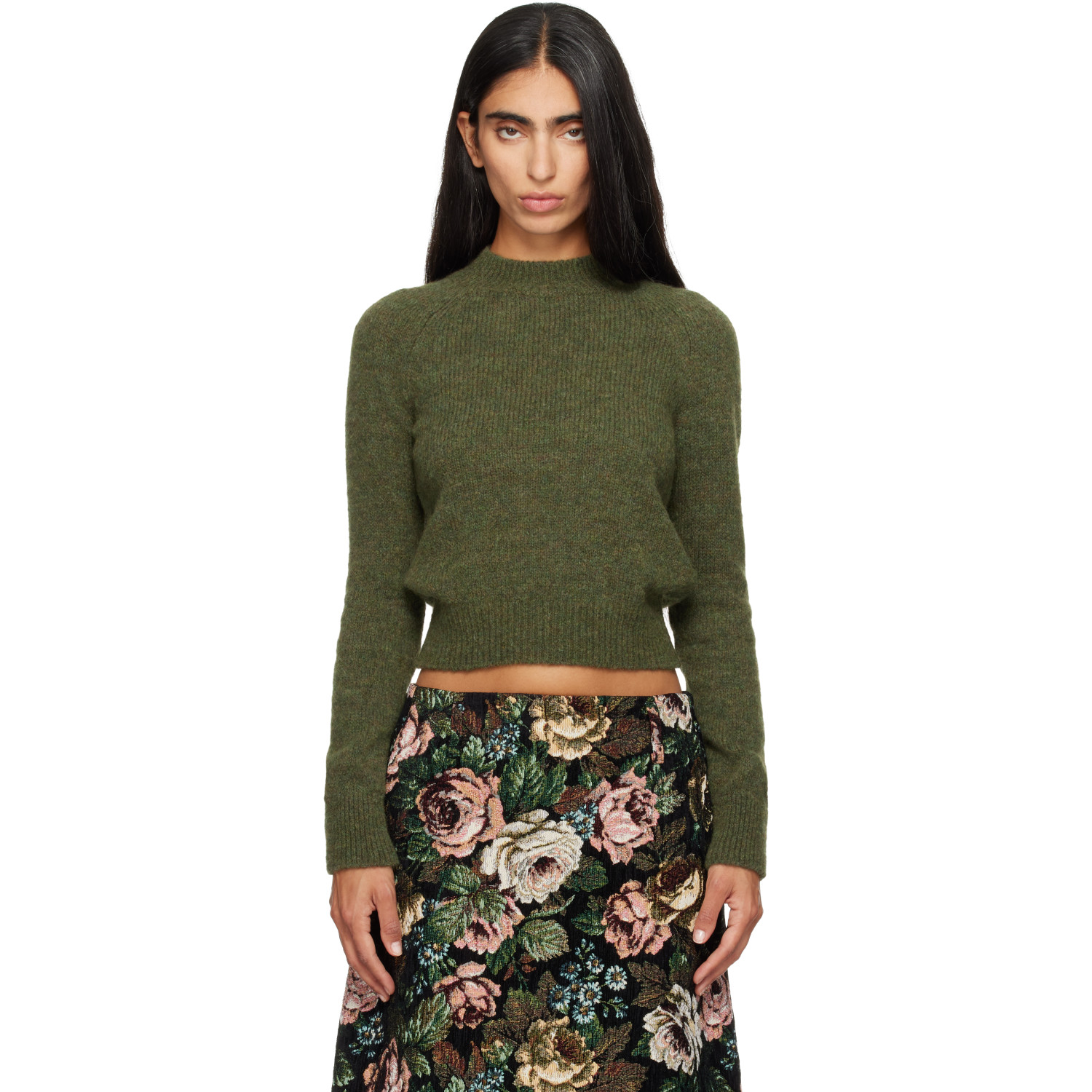 Dries Van Noten Khaki Alpaca Sweater