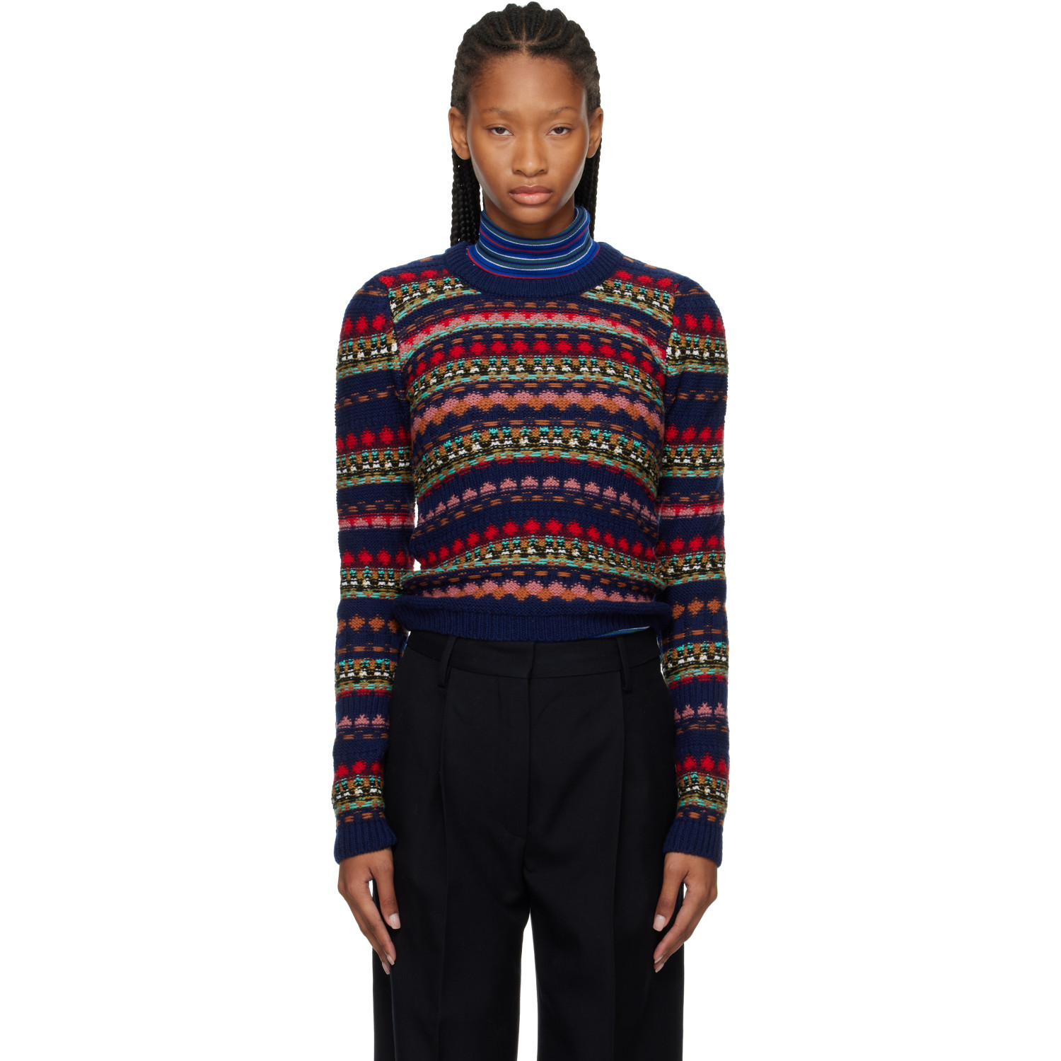 Dries Van Noten Multicolor Jacquard Wool Sweater