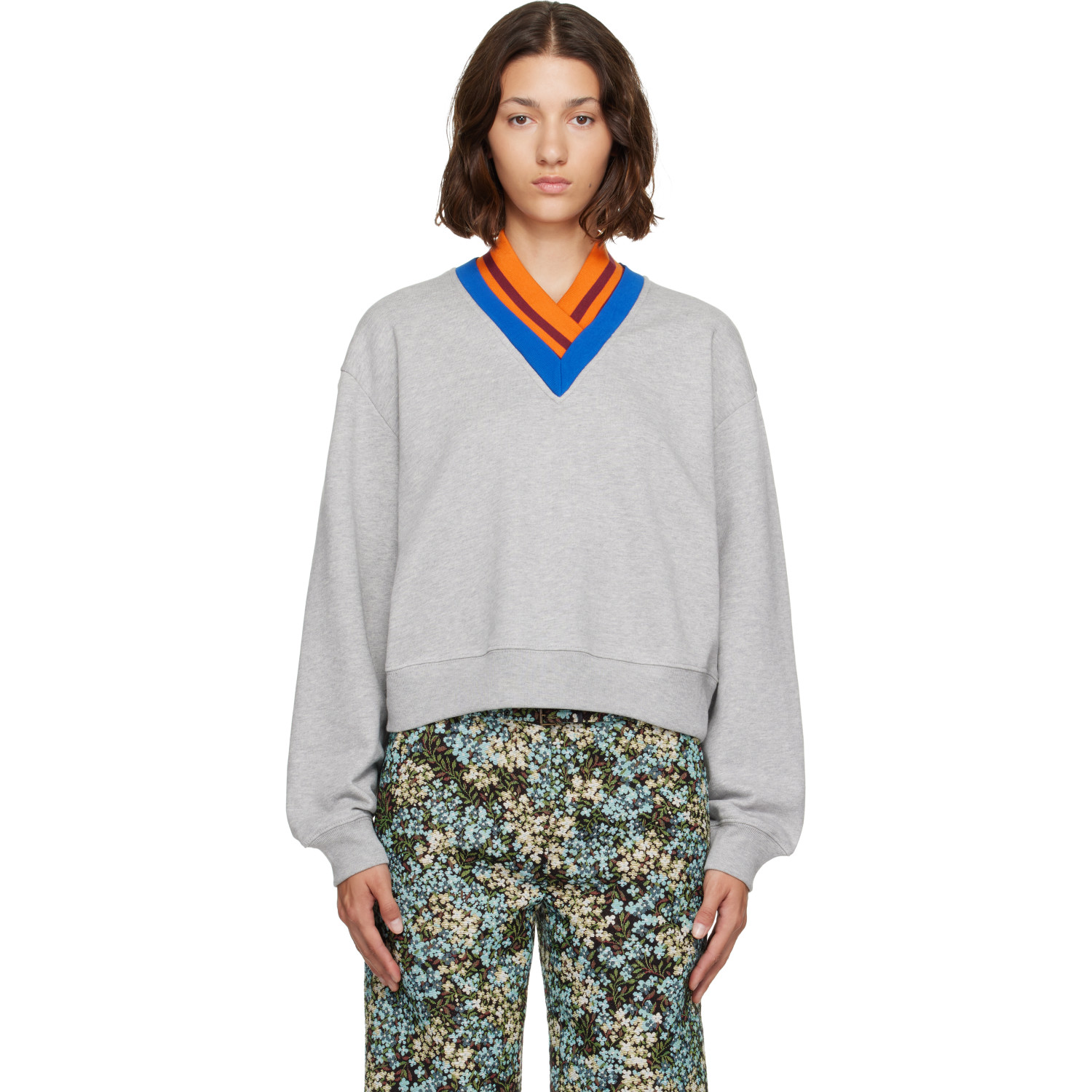 Dries Van Noten Gray Cotton Sweatshirt