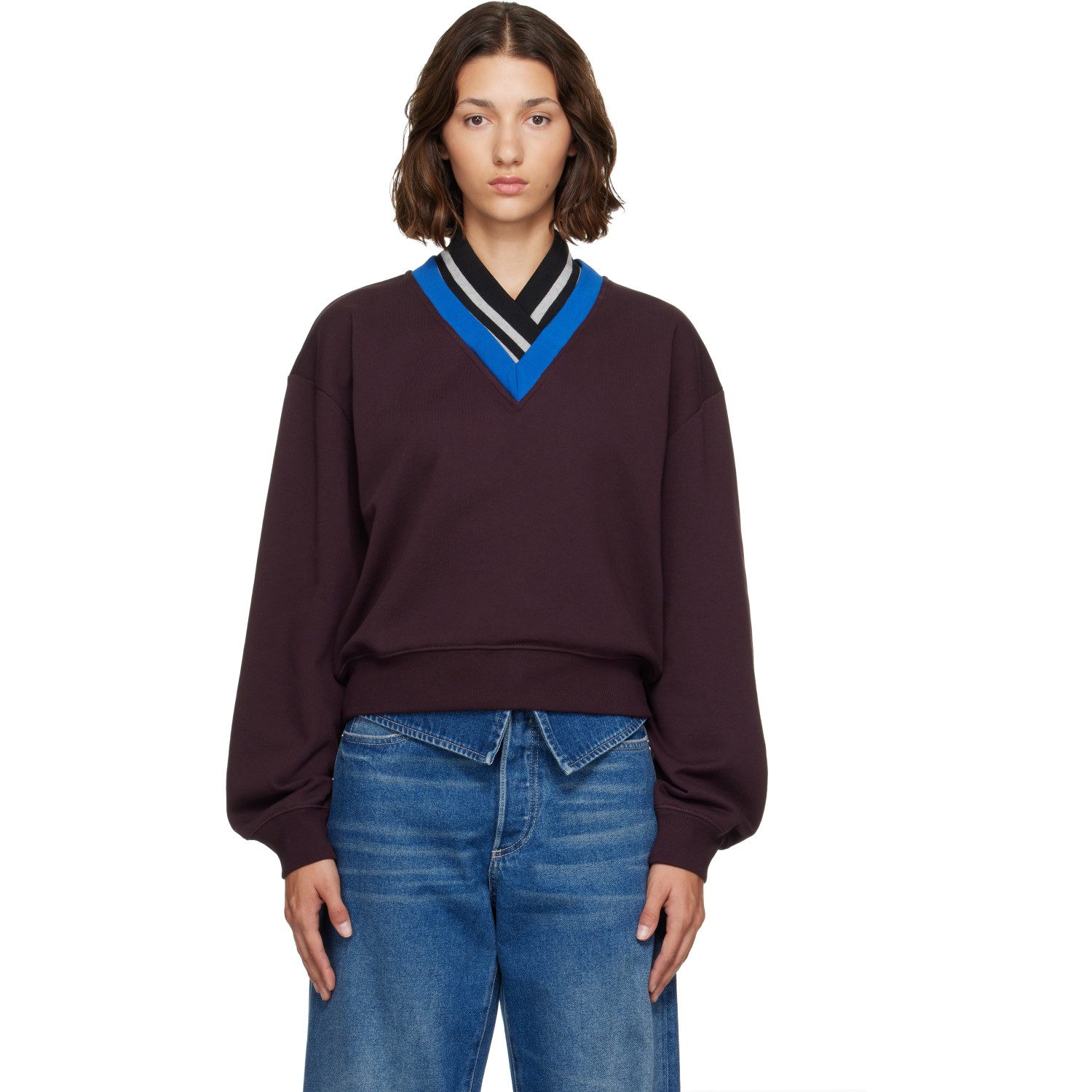 Dries Van Noten Burgundy Cotton Sweatshirt