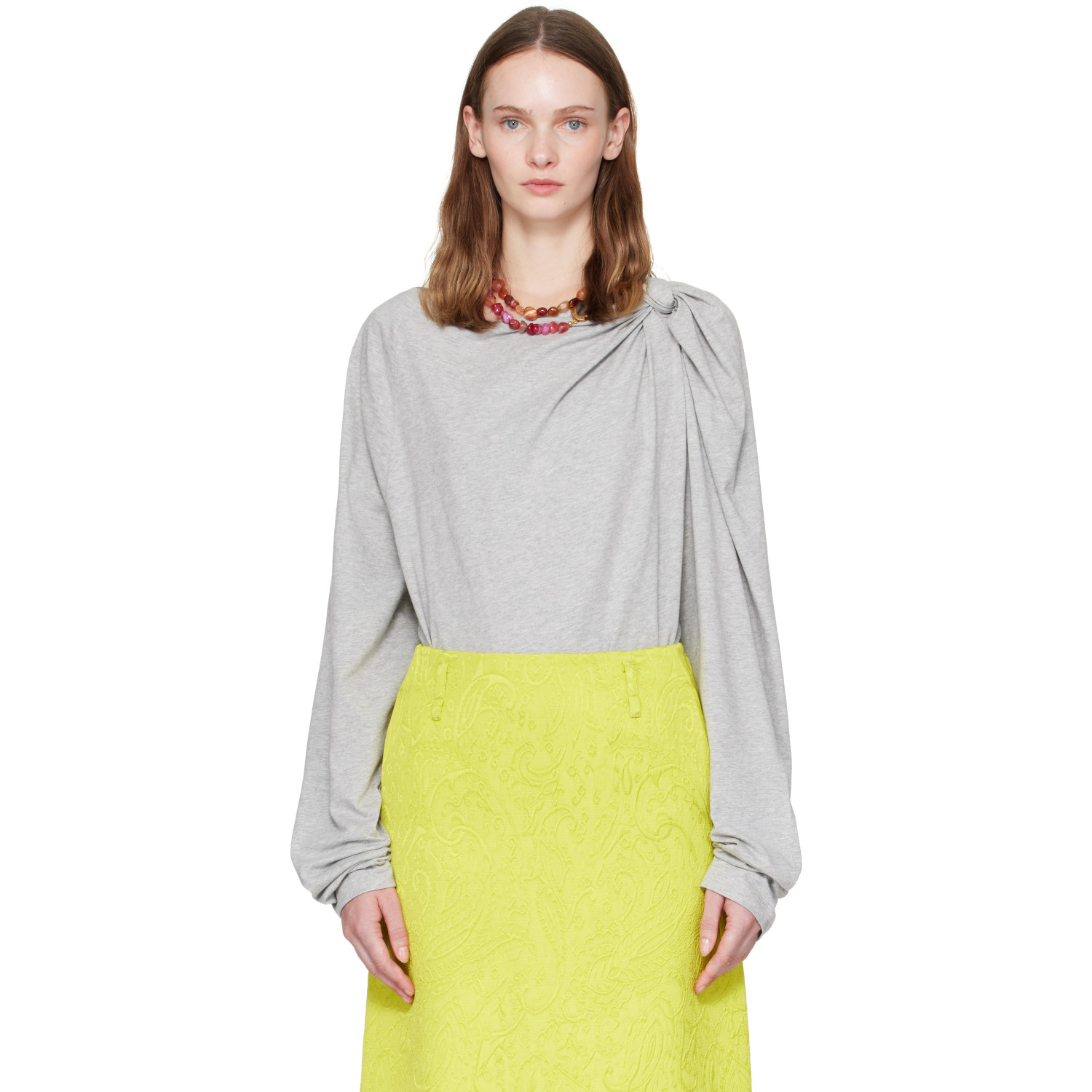 Dries Van Noten Gray Cotton Jersey T-shirt