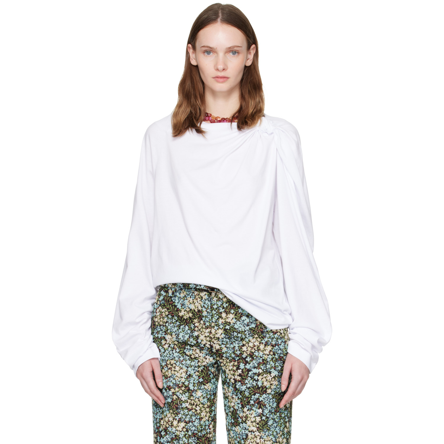 Dries Van Noten White Cotton Jersey T-shirt