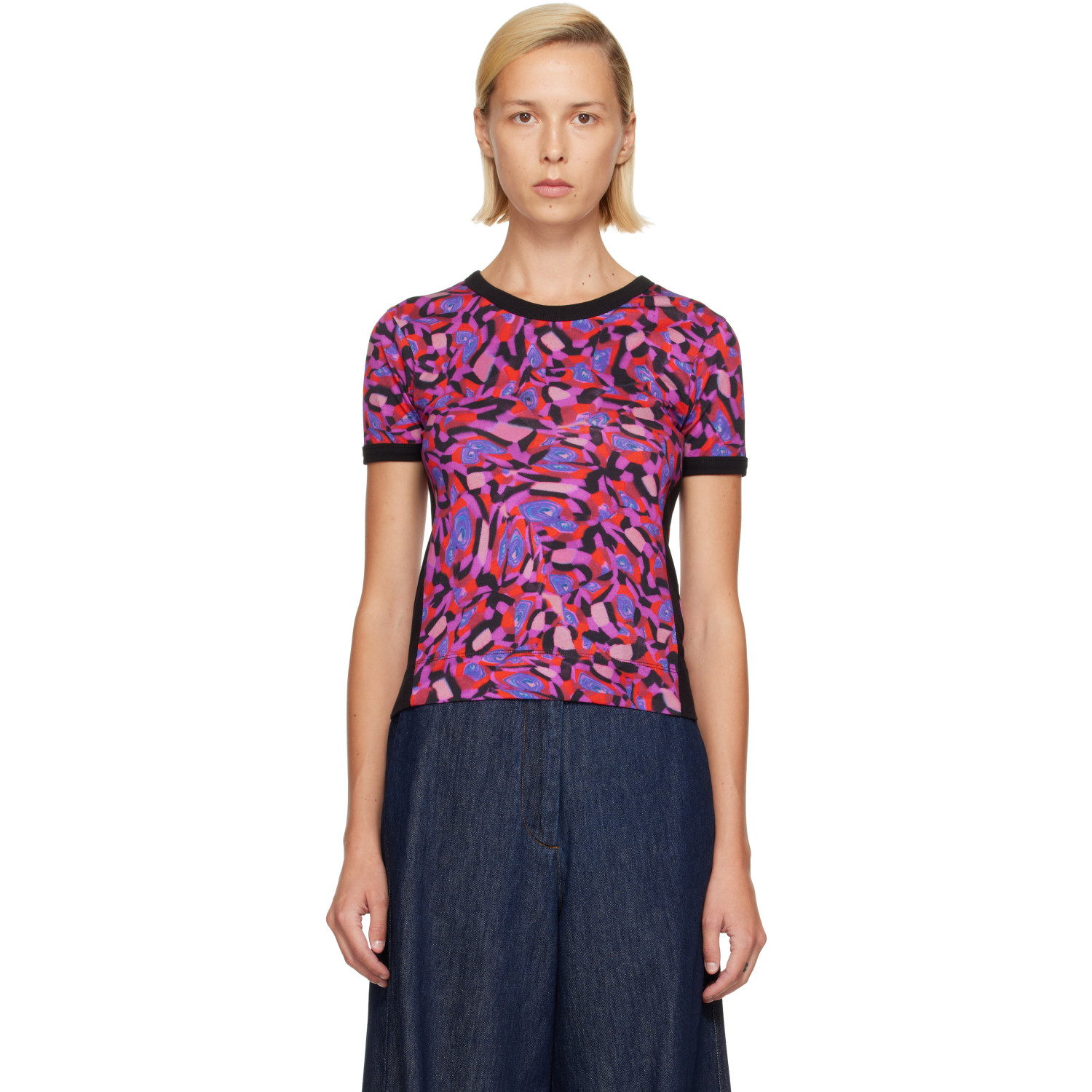 Dries Van Noten Pink Fitted Contrast T-shirt