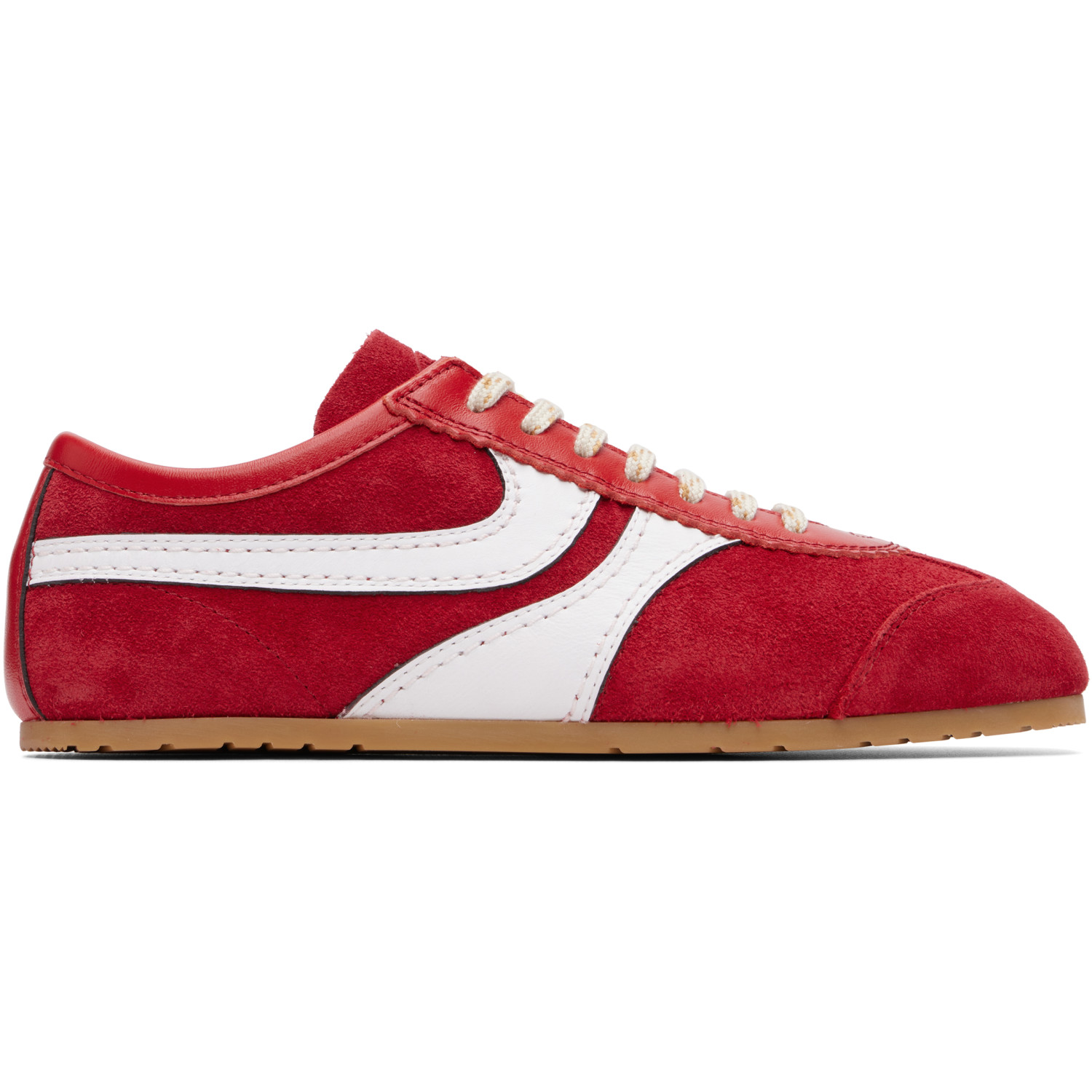Dries Van Noten Red Suede Sneakers