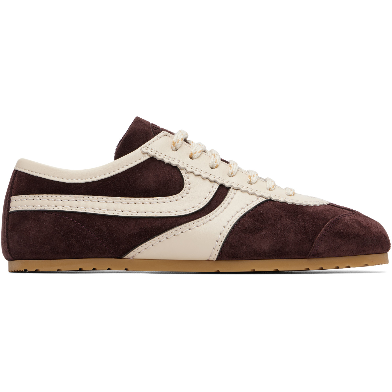 Dries Van Noten Burgundy Suede Sneakers