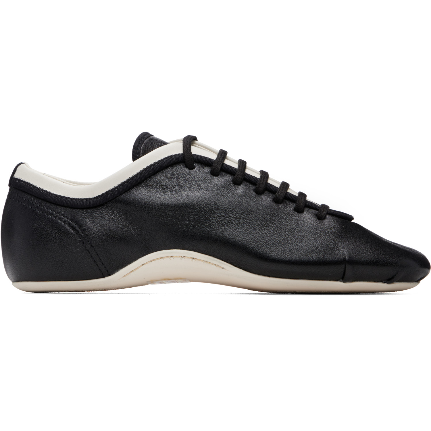 Dries Van Noten Black Leather Ballerina Sneakers