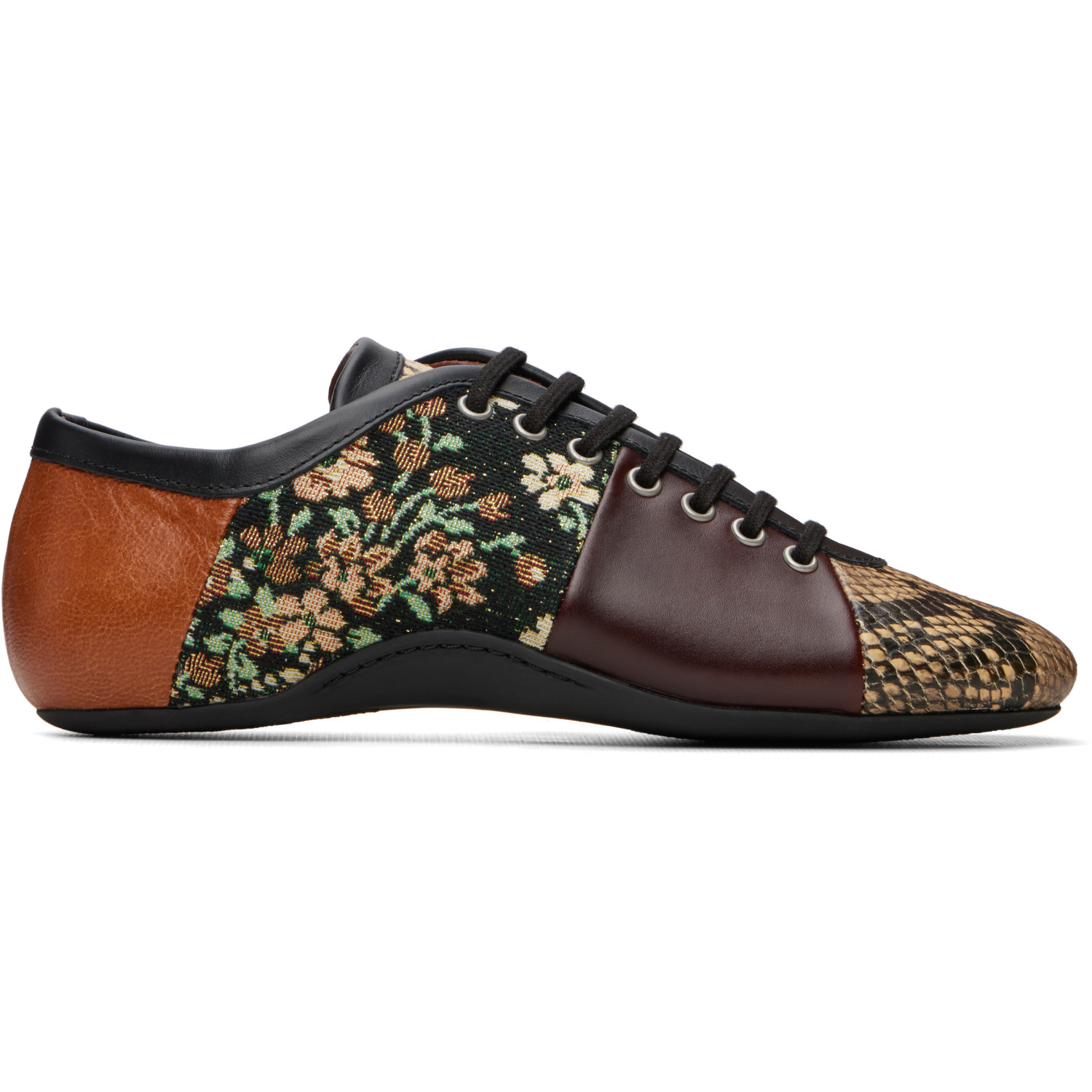 Dries Van Noten Beige & Brown Patchwork Ballerina Sneakers