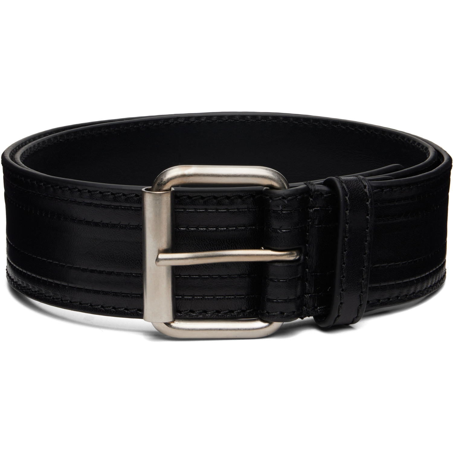Dries Van Noten Black Calfskin Belt