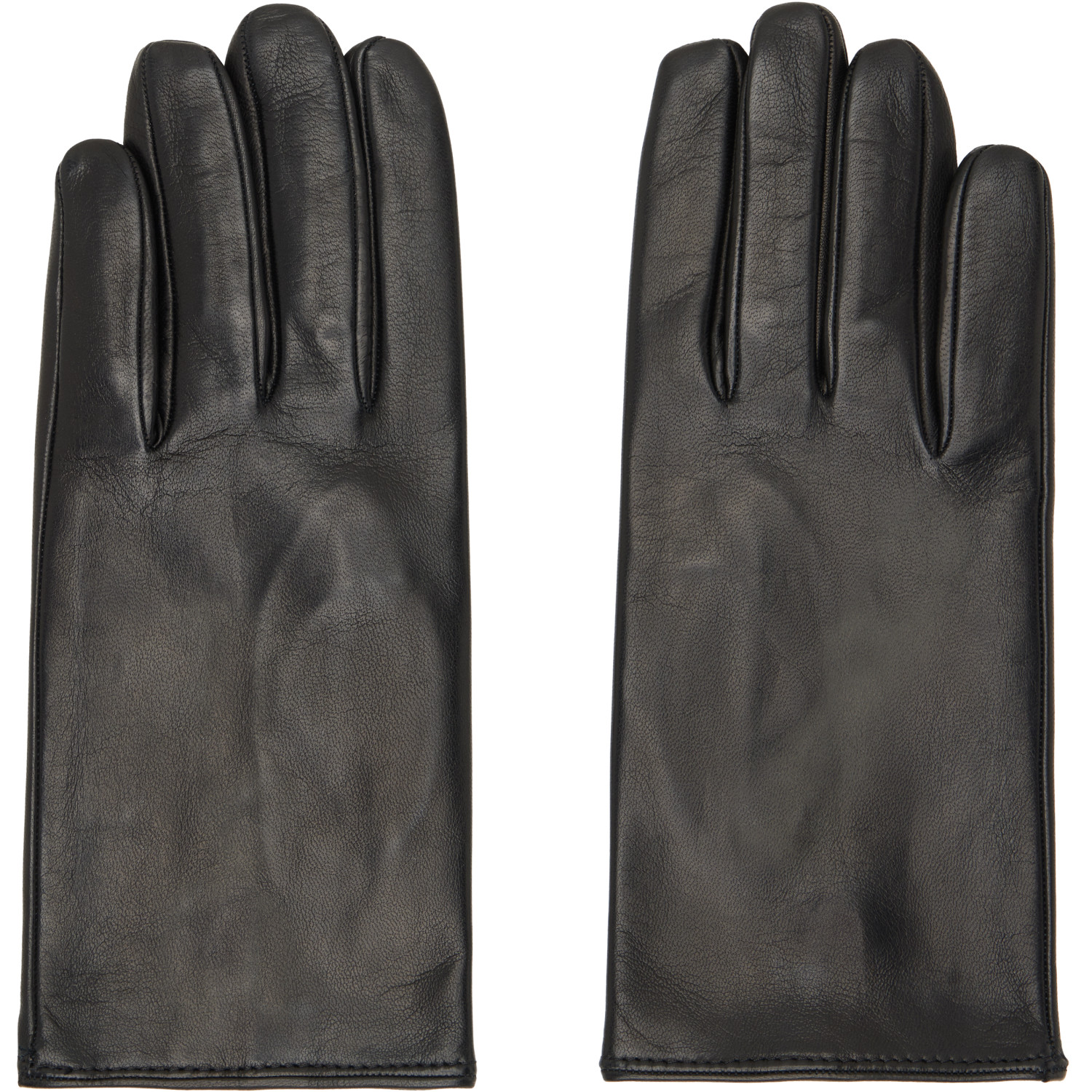 Dries Van Noten Black Leather Gloves