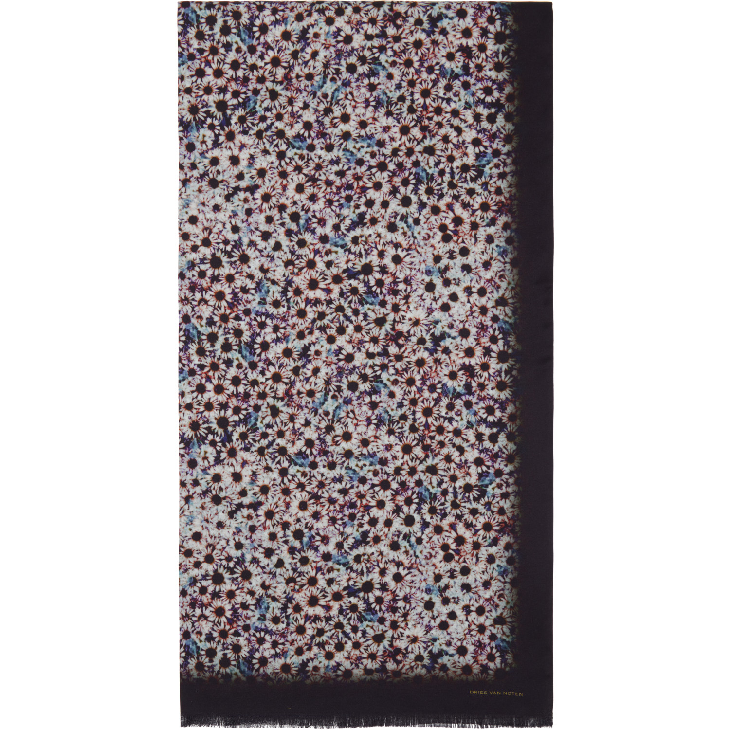 Dries Van Noten Purple & Green Printed Satin Scarf