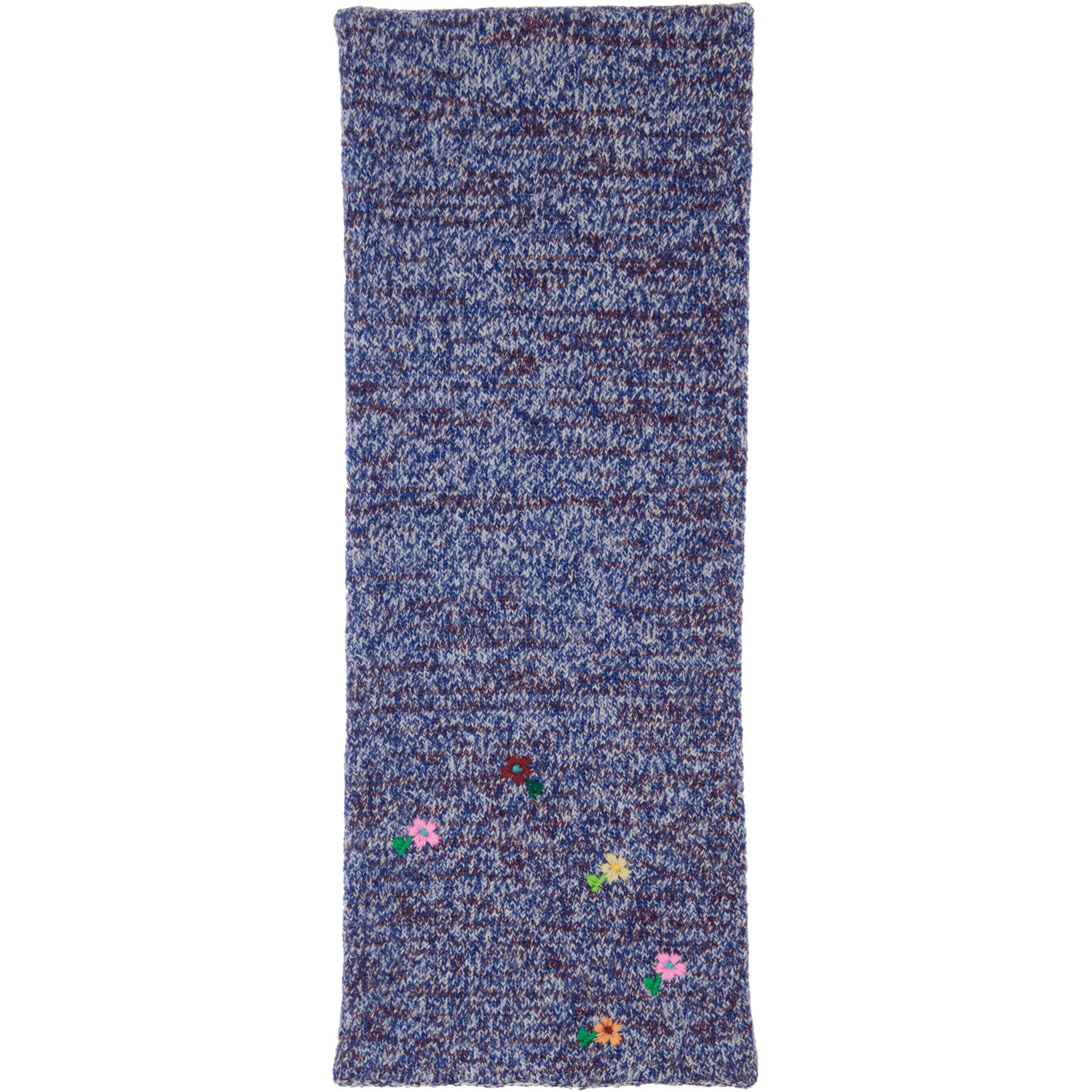 Dries Van Noten Blue Wool & Cashmere Scarf