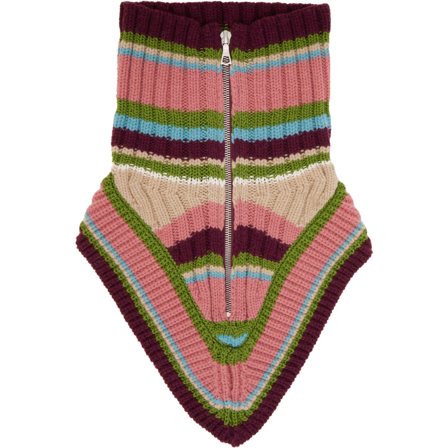 Dries Van Noten Multicolor Wool Zip Collar Scarf