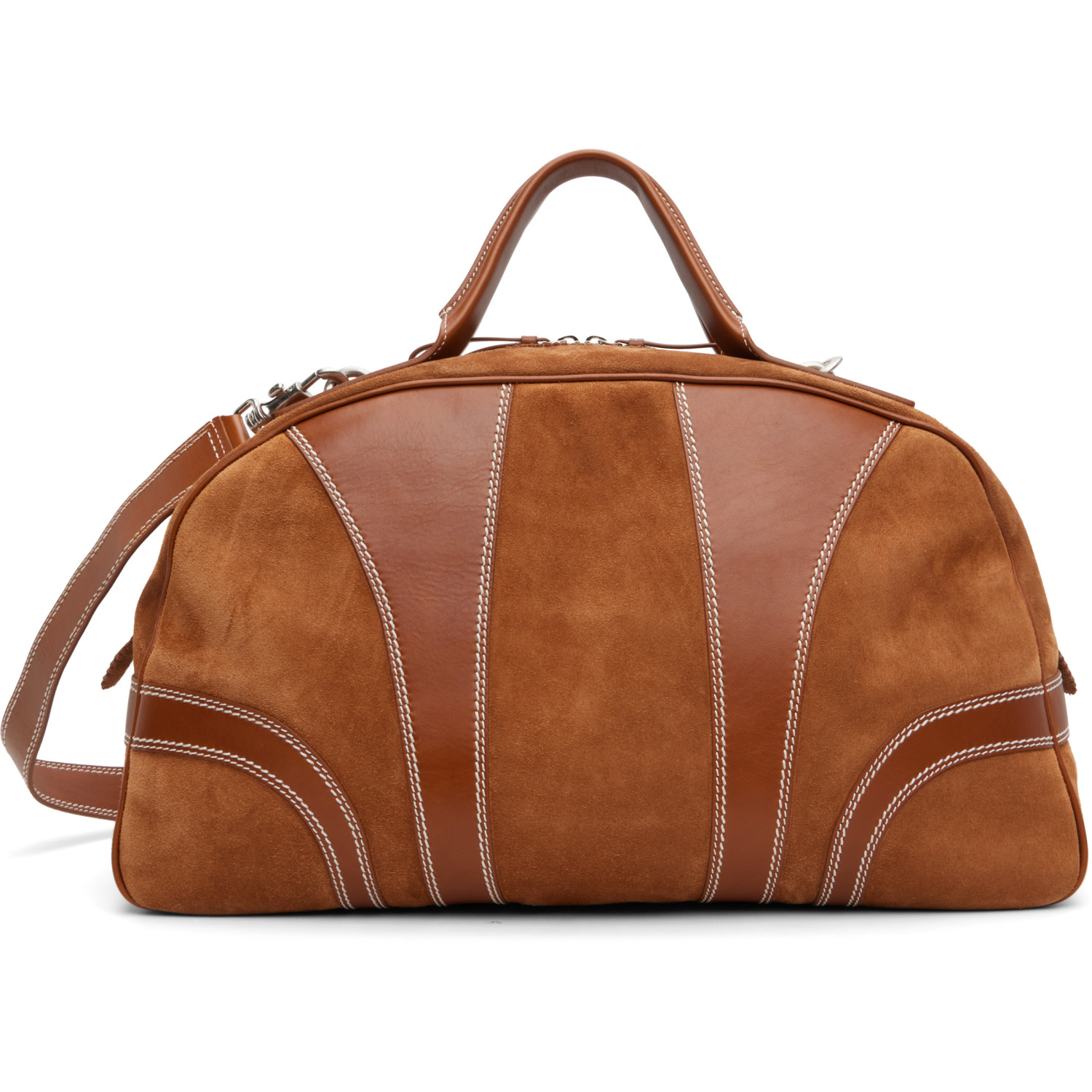 Dries Van Noten Tan Suede Duffle Bag