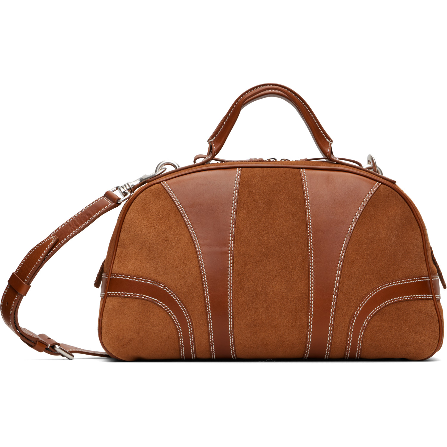 Dries Van Noten Tan Suede Duffle Bag