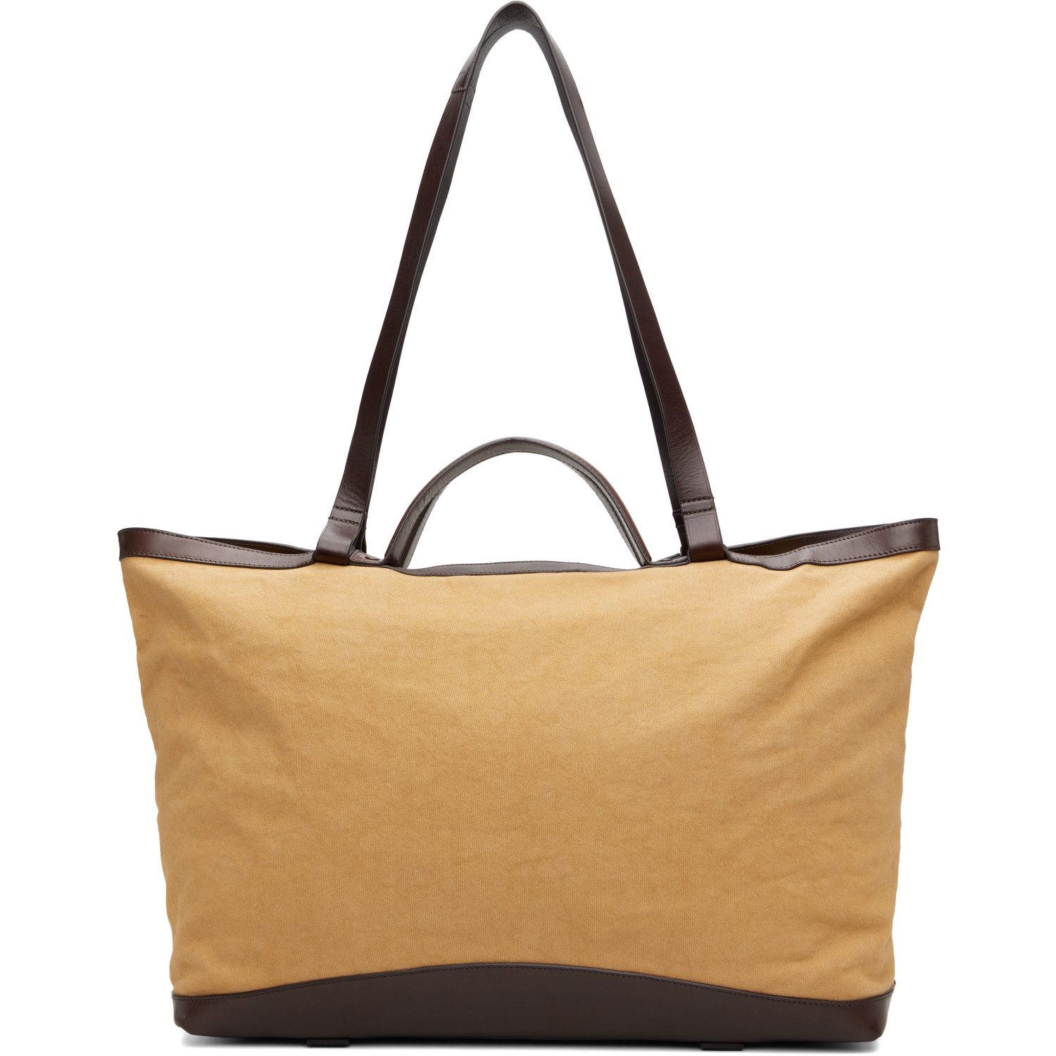 Dries Van Noten Khaki & Brown Canvas Tote