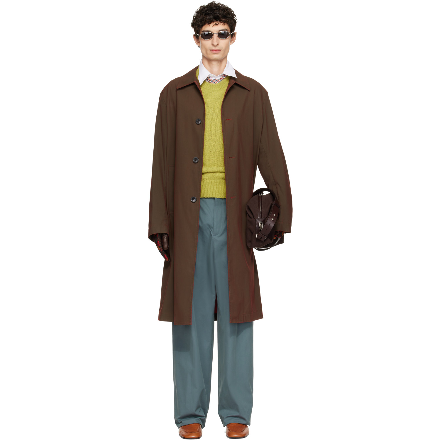 Dries Van Noten Brown Cotton Coat