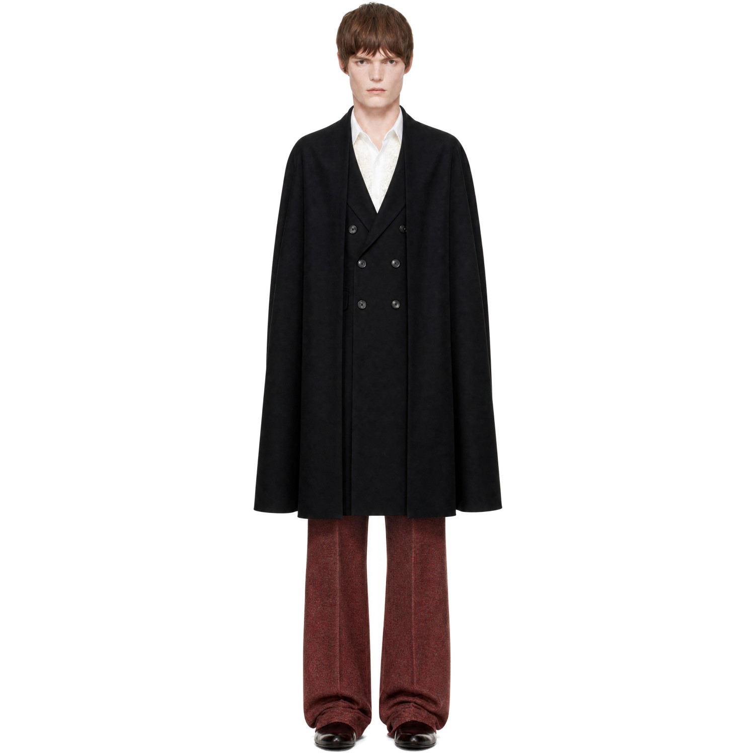 Dries Van Noten Black Wool Twill Coat