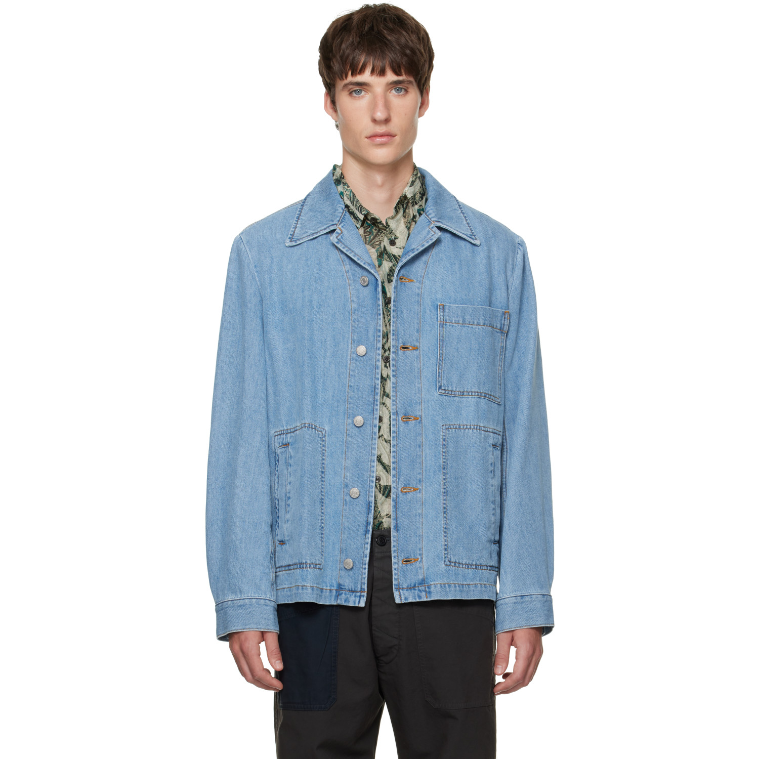 Dries Van Noten Blue Faded Denim Jacket