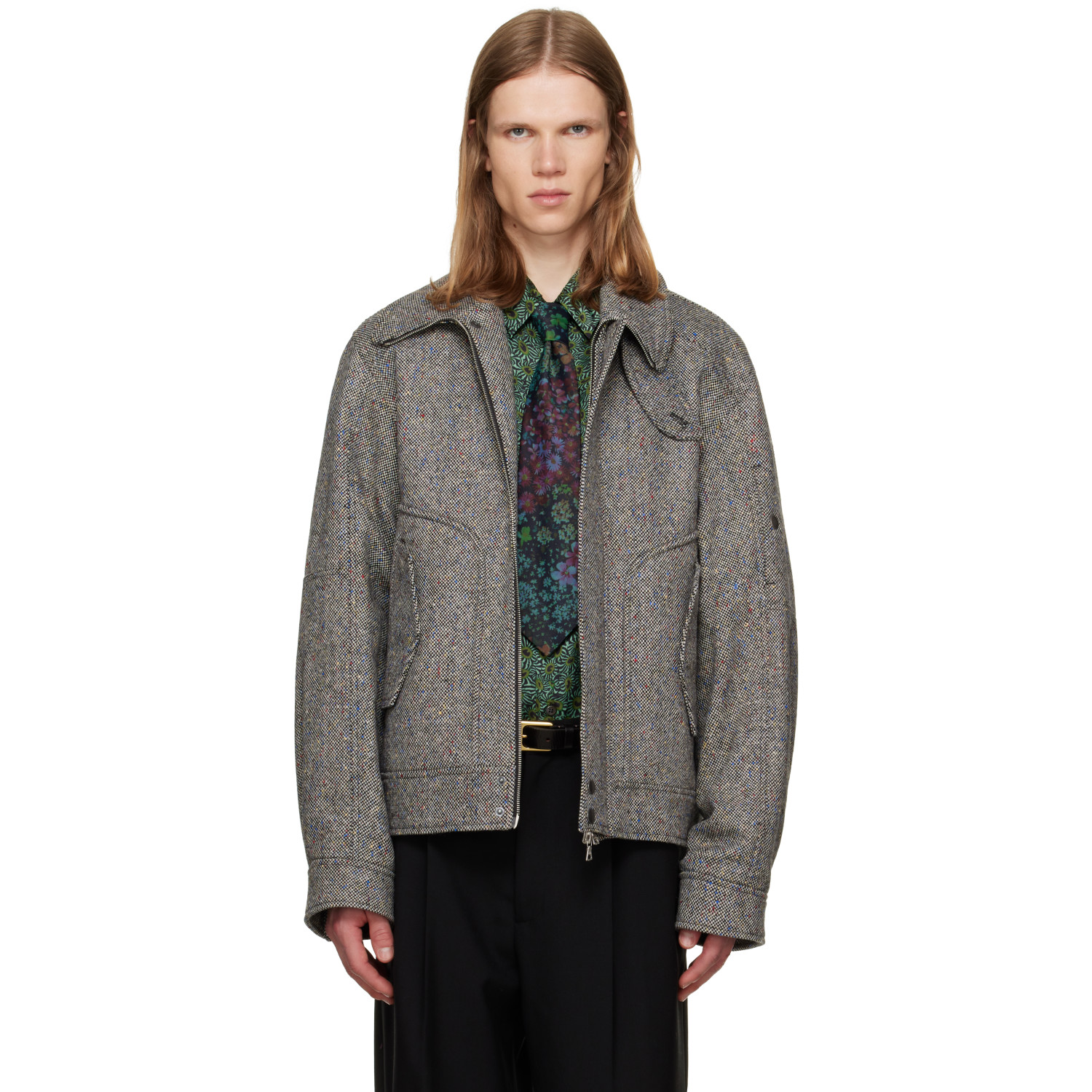 Dries Van Noten Gray Wool Jacket