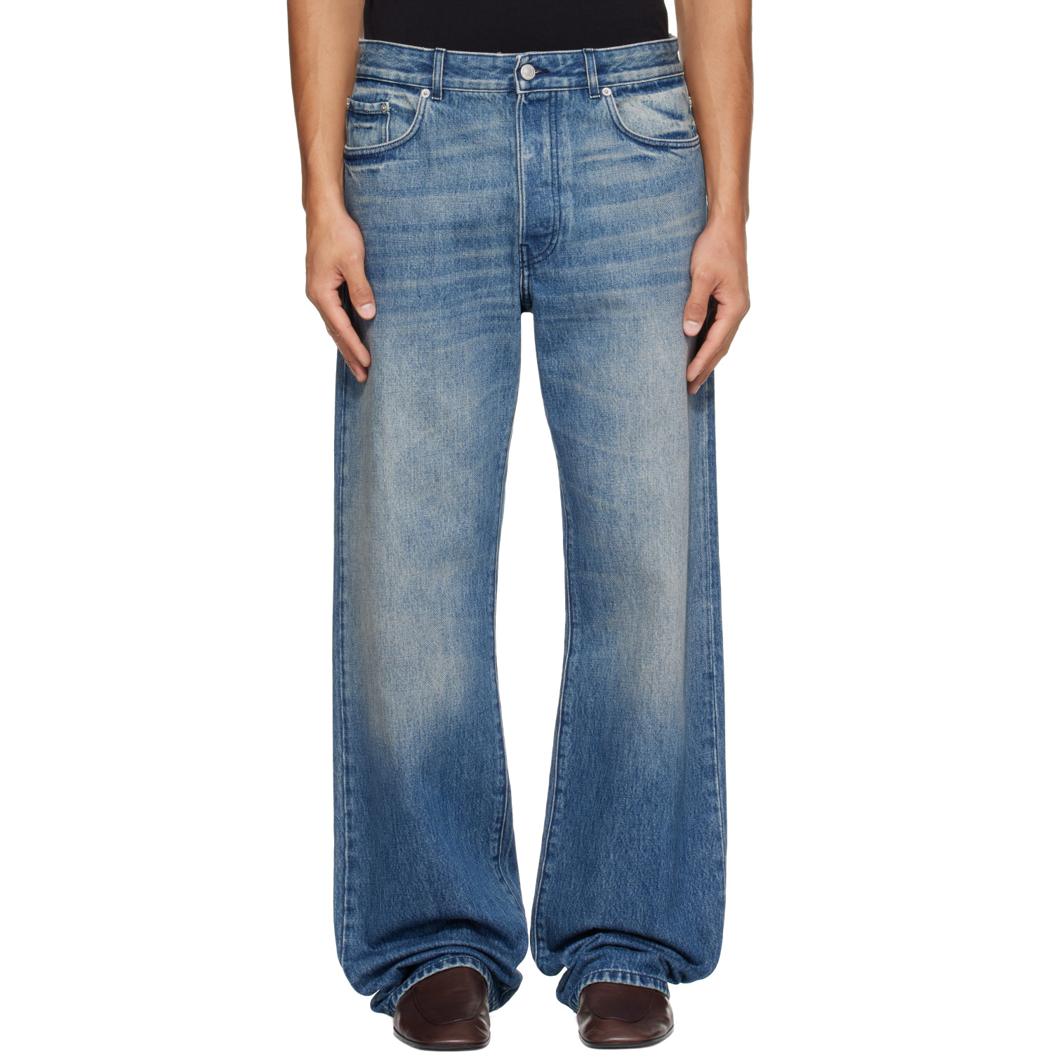 Dries Van Noten Blue Loose Denim Jeans
