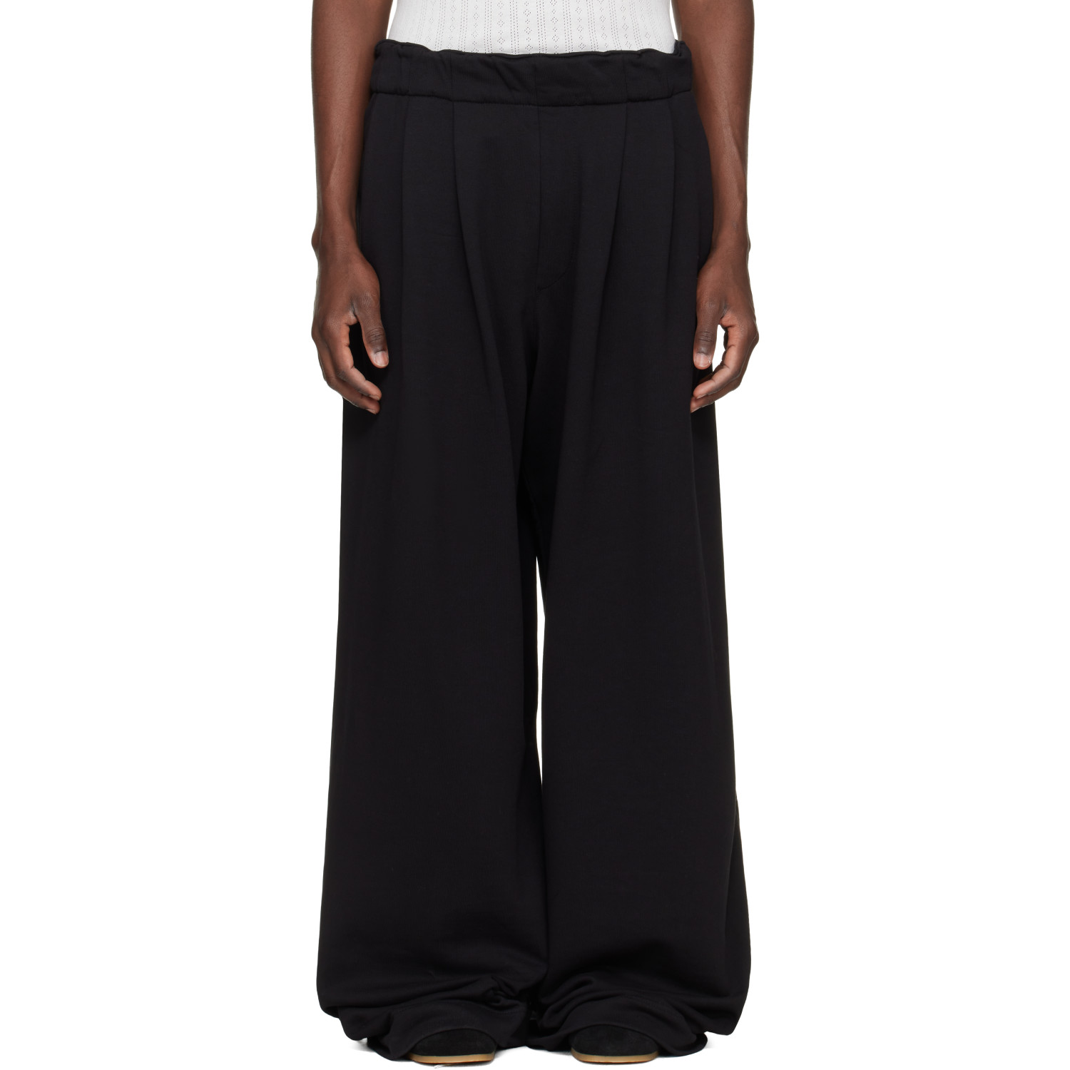 Dries Van Noten Black Pleated Sweatpants