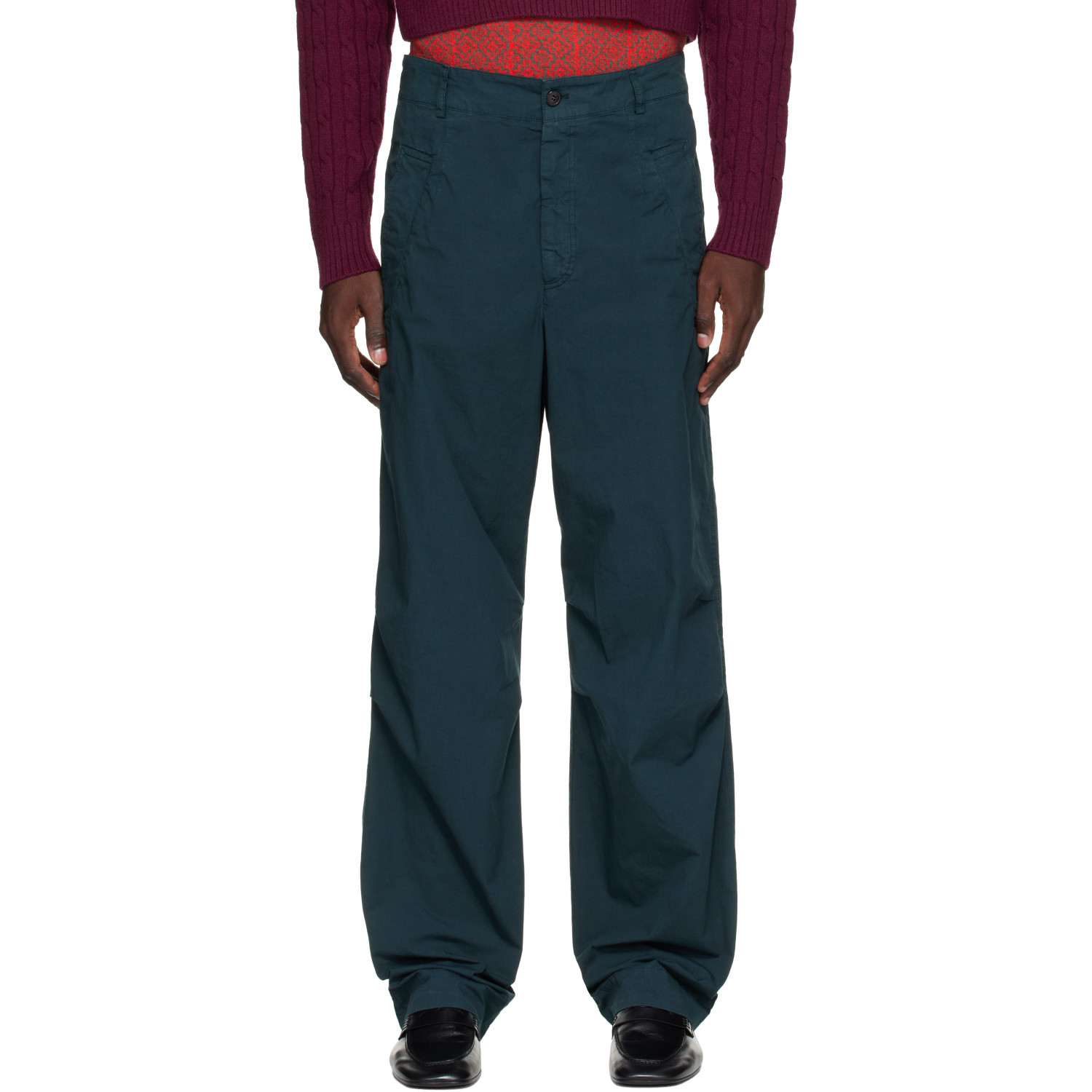 Dries Van Noten Green Cotton Trousers
