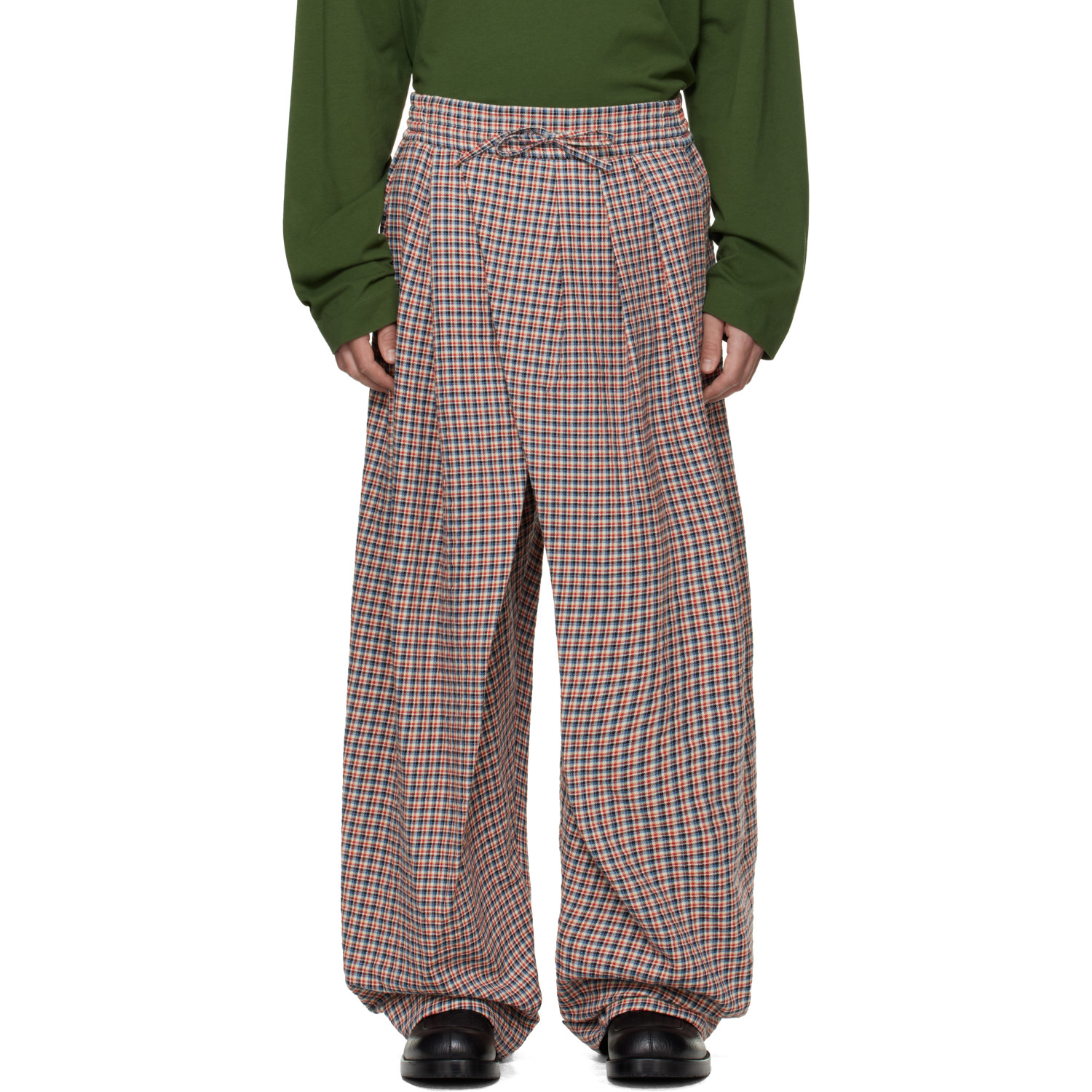 Dries Van Noten Multicolor Draped Cotton Trousers
