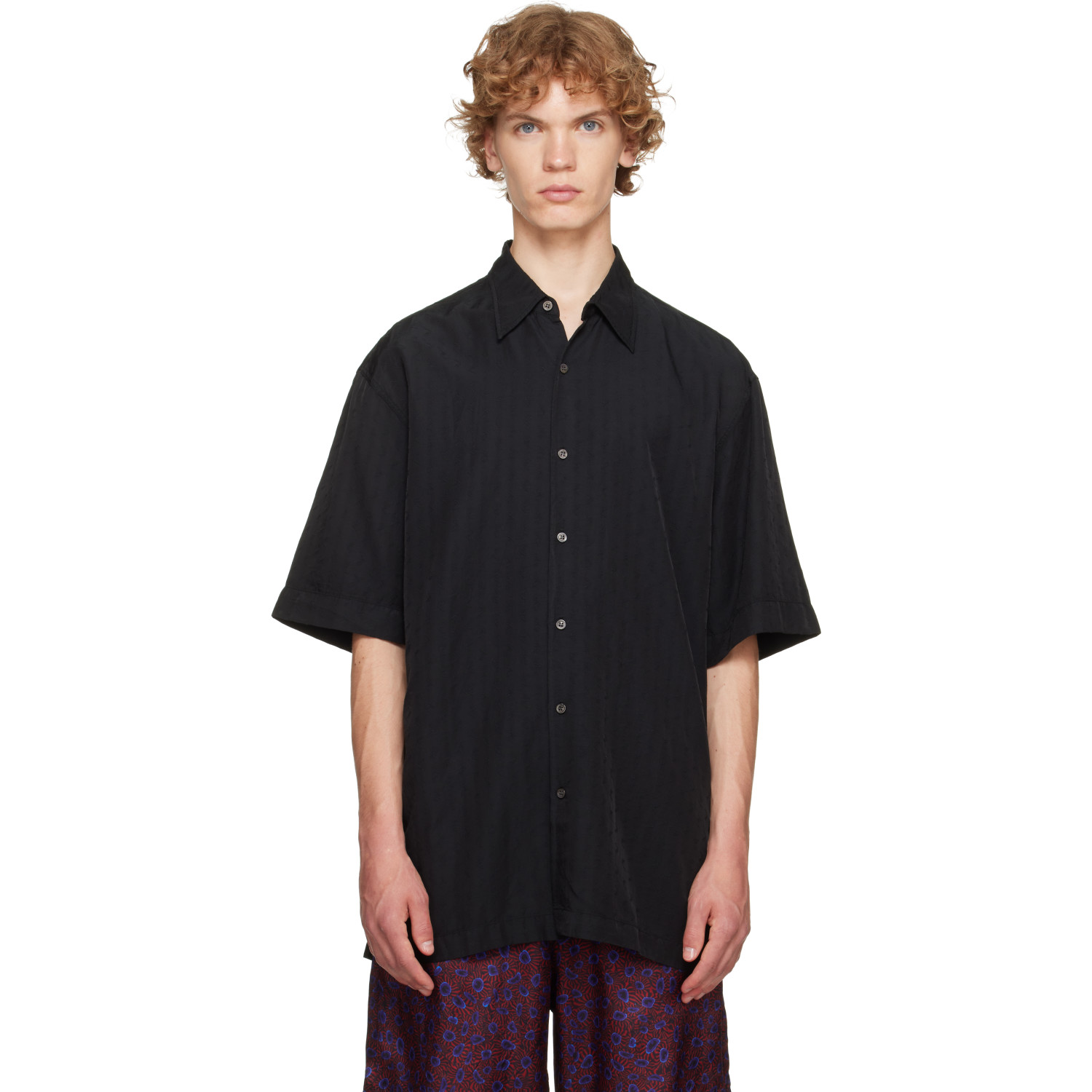 Dries Van Noten Black Floral Shirt