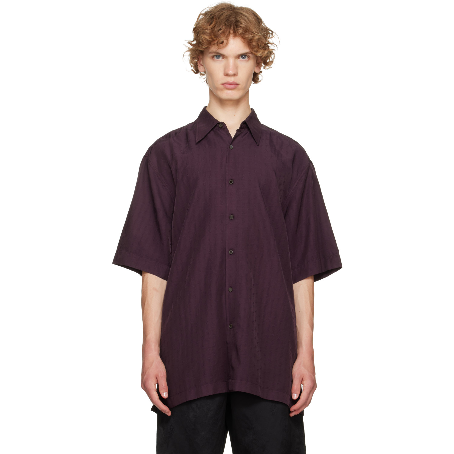 Dries Van Noten Burgundy Floral Shirt