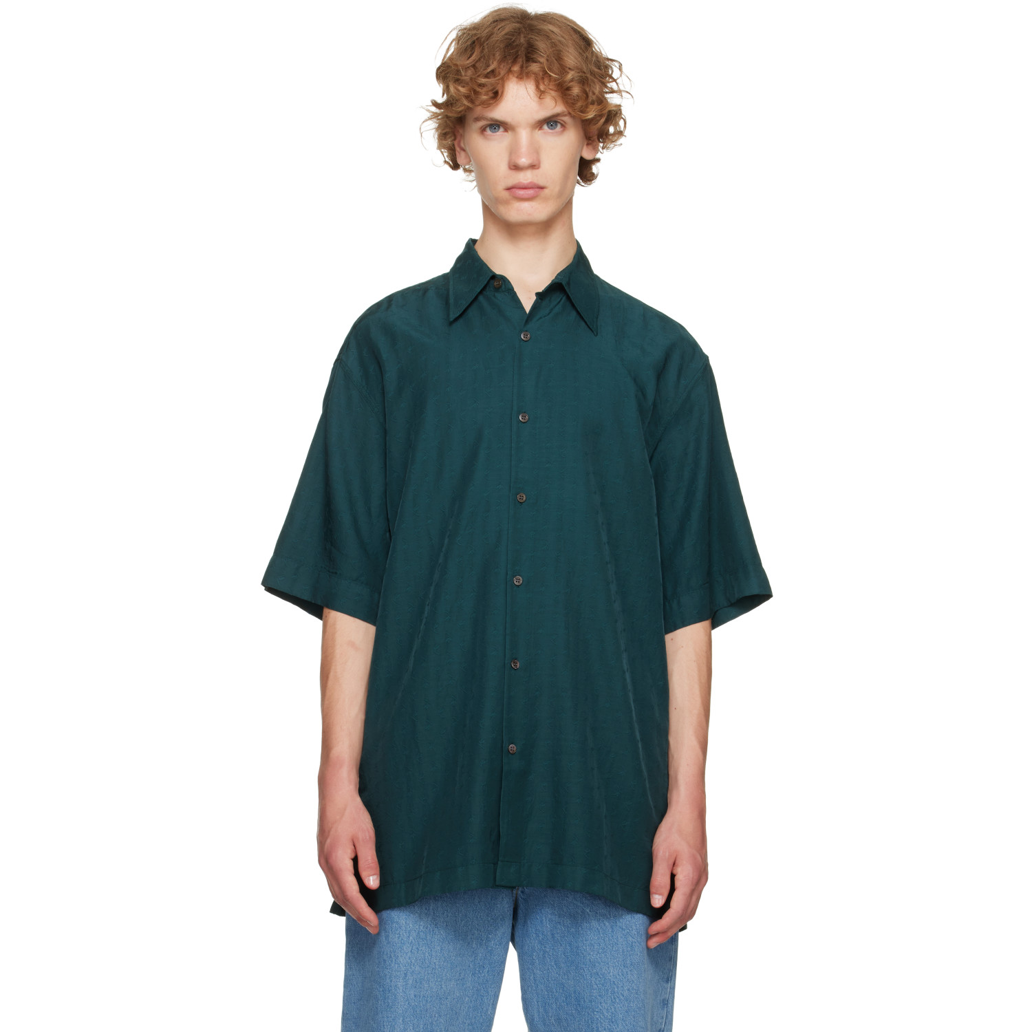 Dries Van Noten Green Floral Shirt