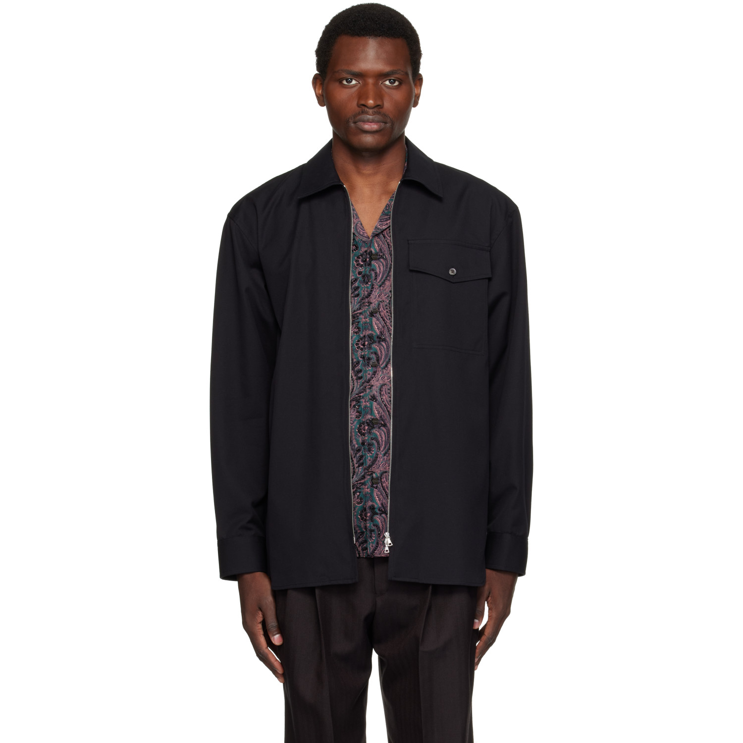 Dries Van Noten Black Zip Shirt