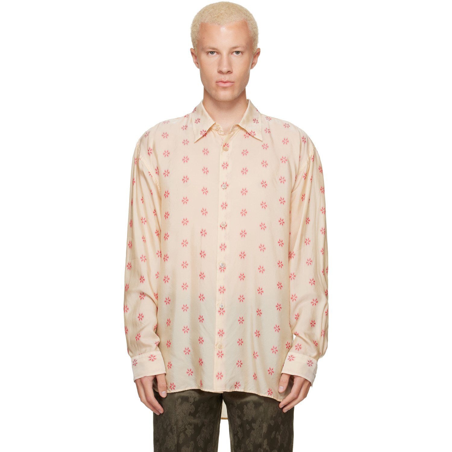 Dries Van Noten Off-White Loose Jacquard Shirt