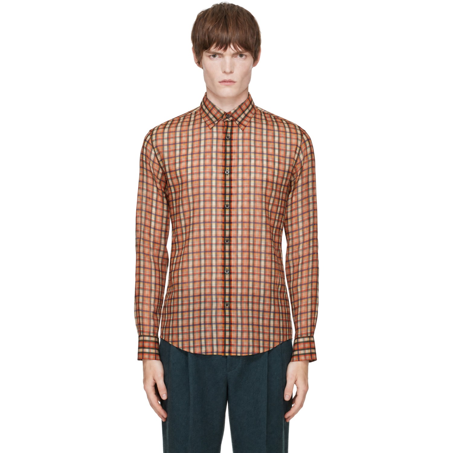 Dries Van Noten Orange Classic Cotton Shirt