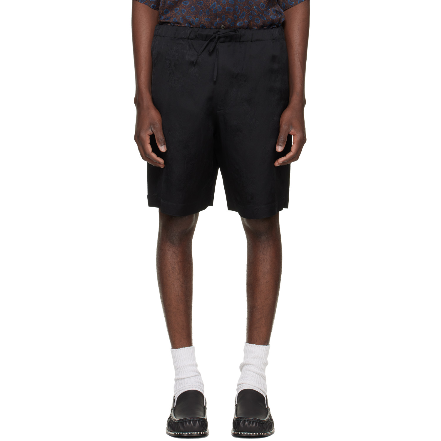 Dries Van Noten Black Viscose Shorts