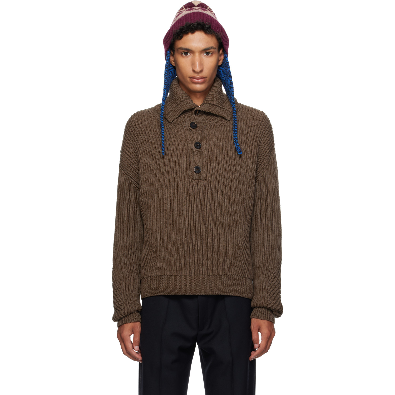 Dries Van Noten Brown Wool Sweater